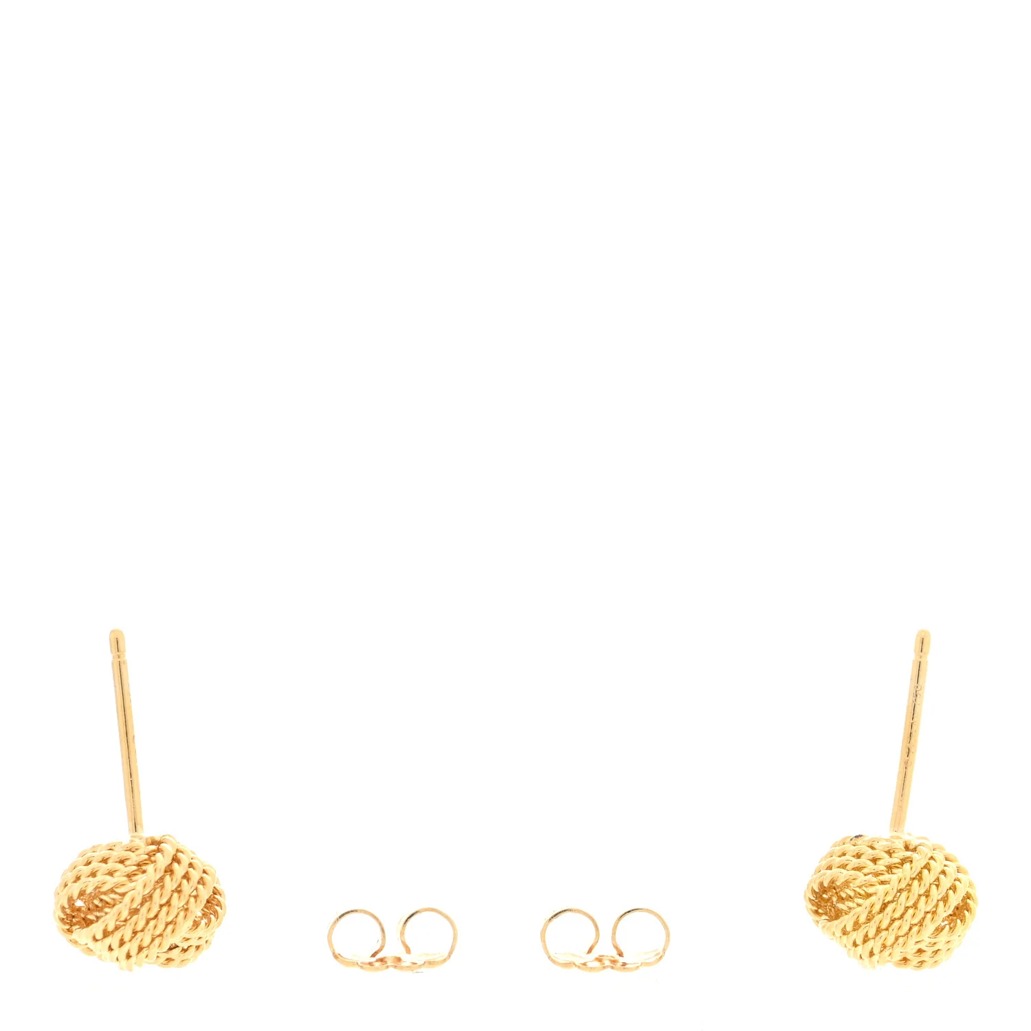 18K Yellow Gold Twist Knot Earrings - Image 3