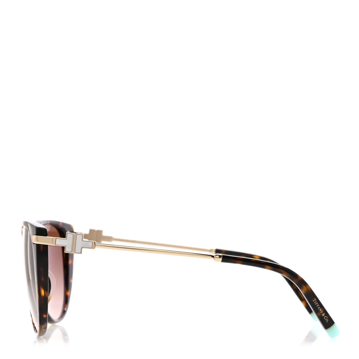 Acetate Metal Mother of Pearl T Wire Sunglasses TF4178-F Havana Brown - Image 3