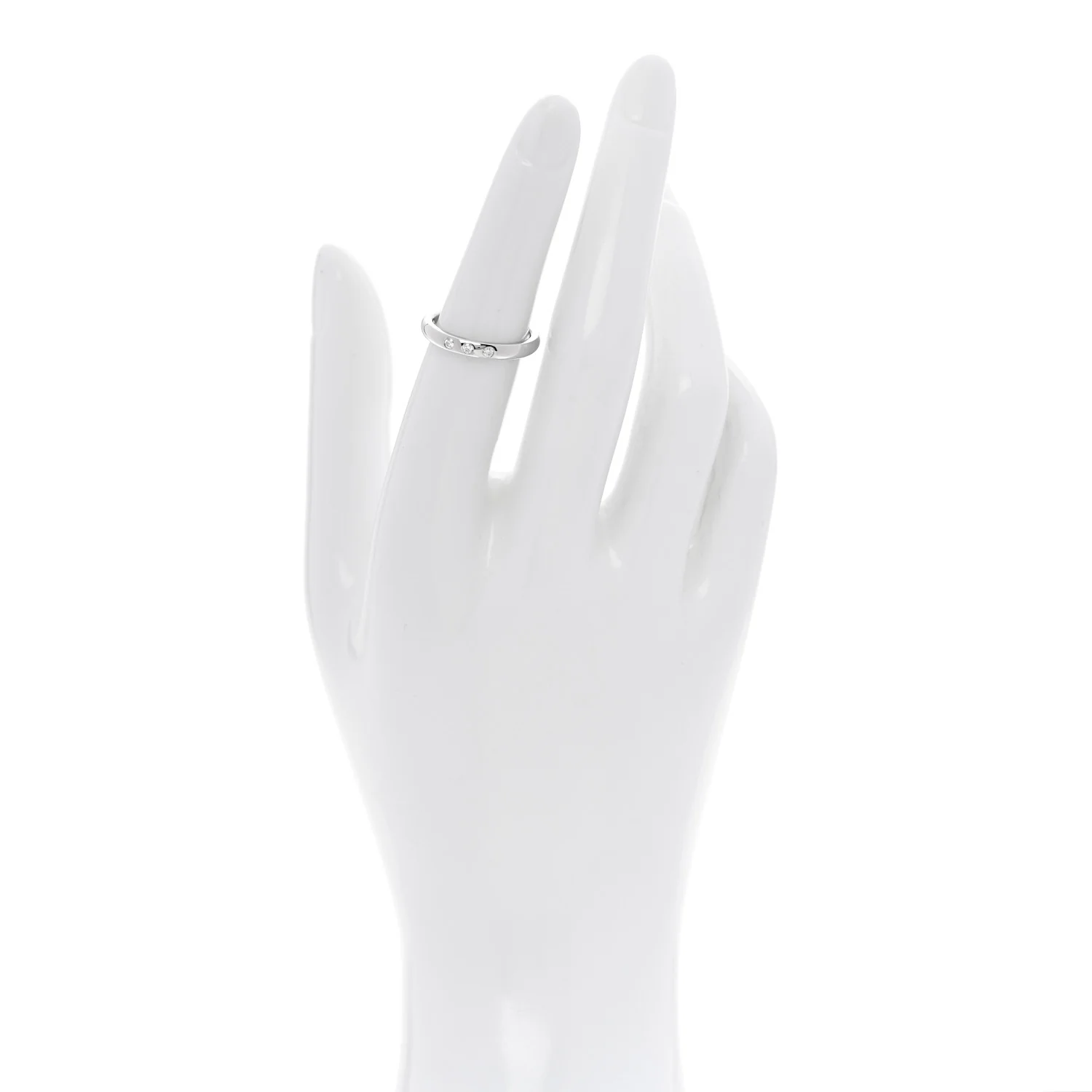 Platinum 3 Diamond Elsa Peretti Band Ring 50 5.5 - Image 2