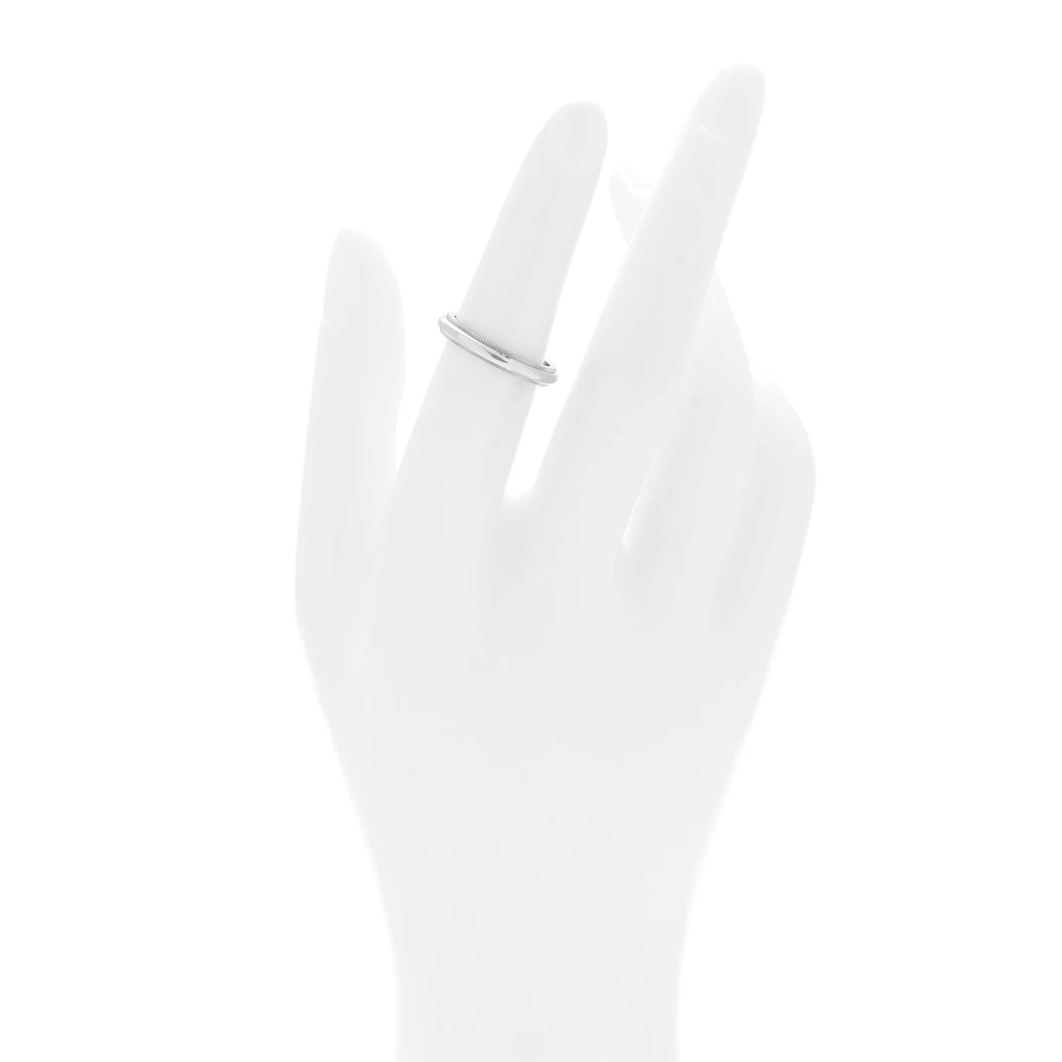 Platinum 3mm Together Milgrain Wedding Band Ring 50 5.25 - Image 2