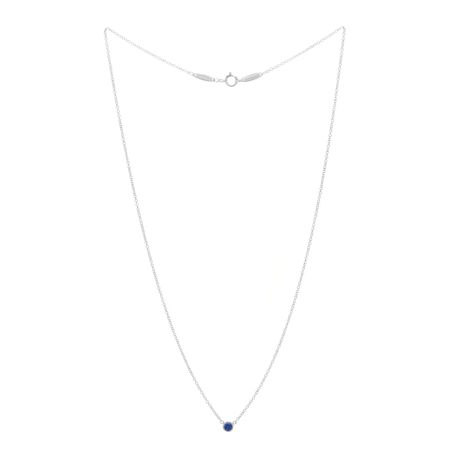 Platinum Blue Sapphire .11ct Elsa Peretti Color by the Yard Necklace - Image 3