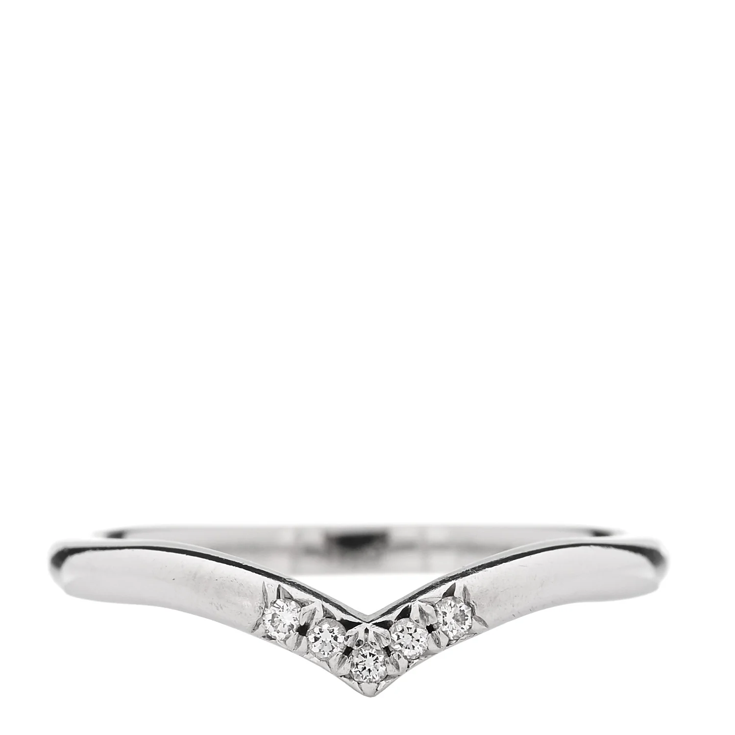 Platinum Diamond .03ctw V Band Ring 52 6