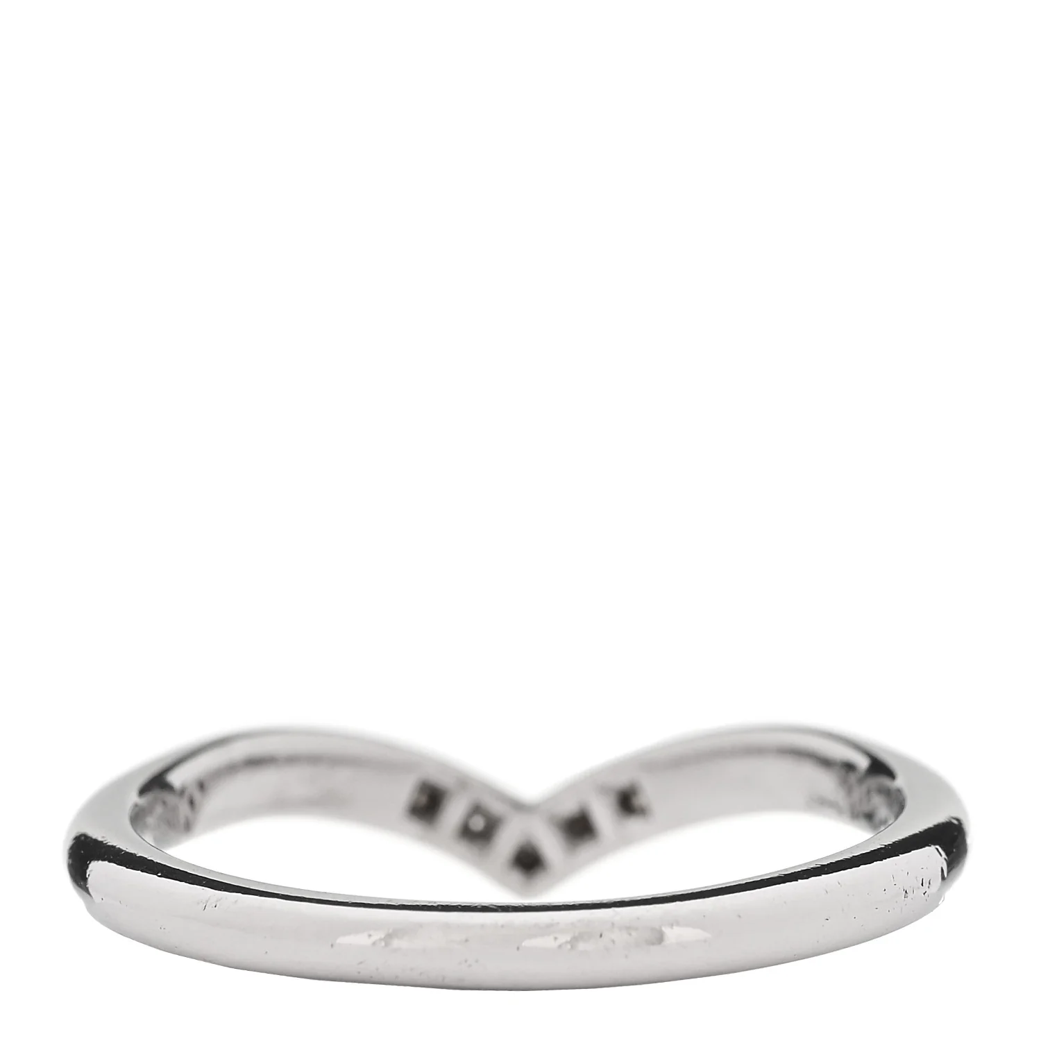 Platinum Diamond .03ctw V Band Ring 52 6 - Image 3