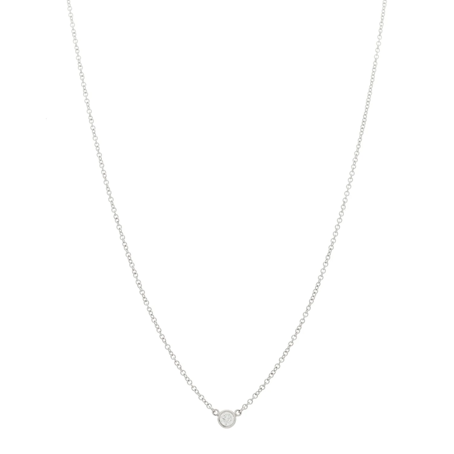 Platinum Diamond .08ct Elsa Peretti Diamonds by the Yard Pendant Necklace