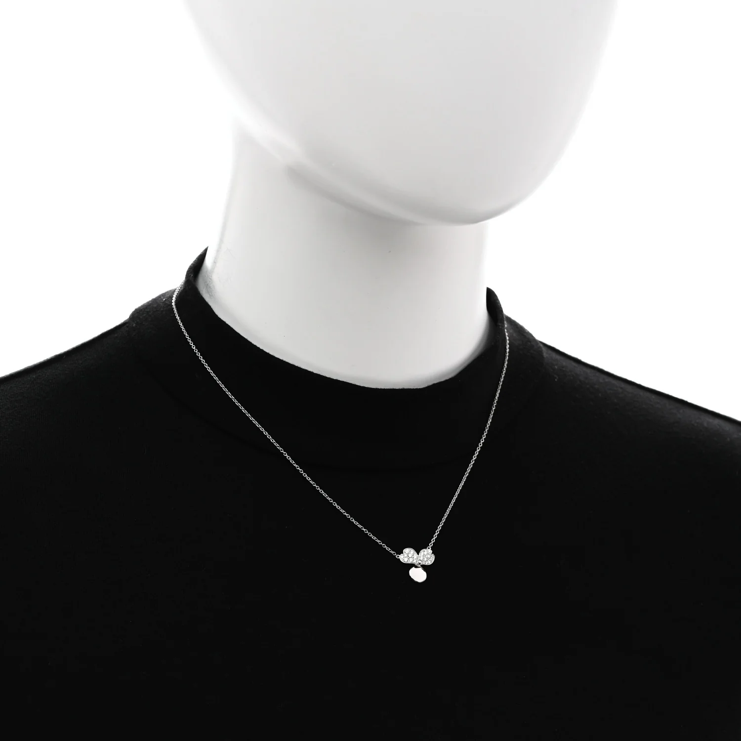 Platinum Diamond .17ctw Small Paper Flowers Pendant Necklace - Image 2