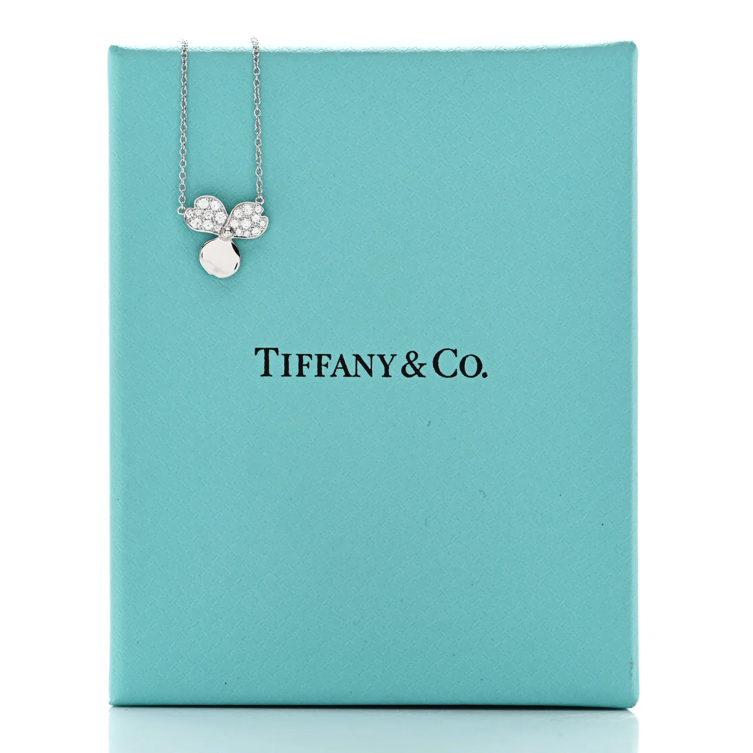 Platinum Diamond .17ctw Small Paper Flowers Pendant Necklace - Image 6