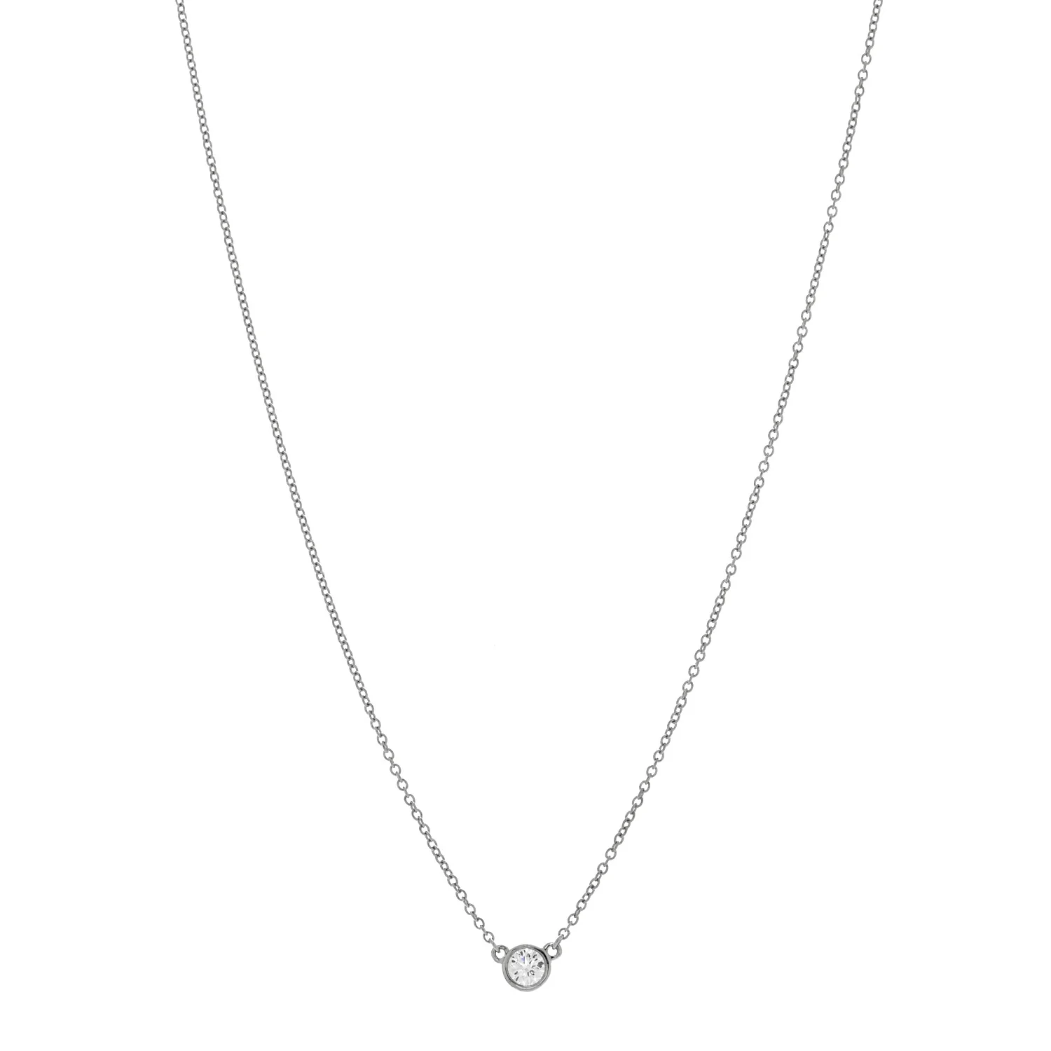 Platinum Diamond .20ct Elsa Peretti Diamonds By The Yard Pendant Necklace