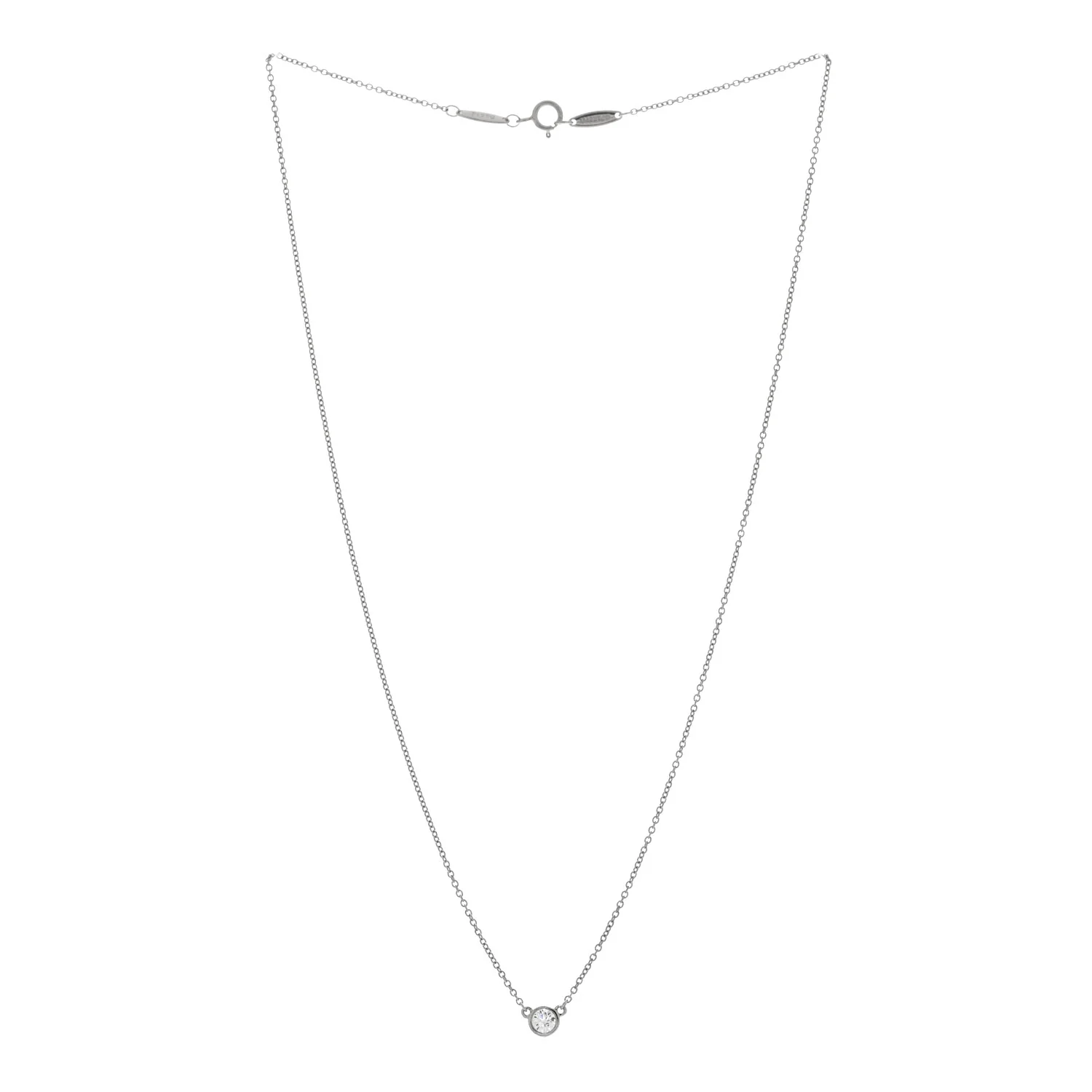 Platinum Diamond .20ct Elsa Peretti Diamonds By The Yard Pendant Necklace - Image 3