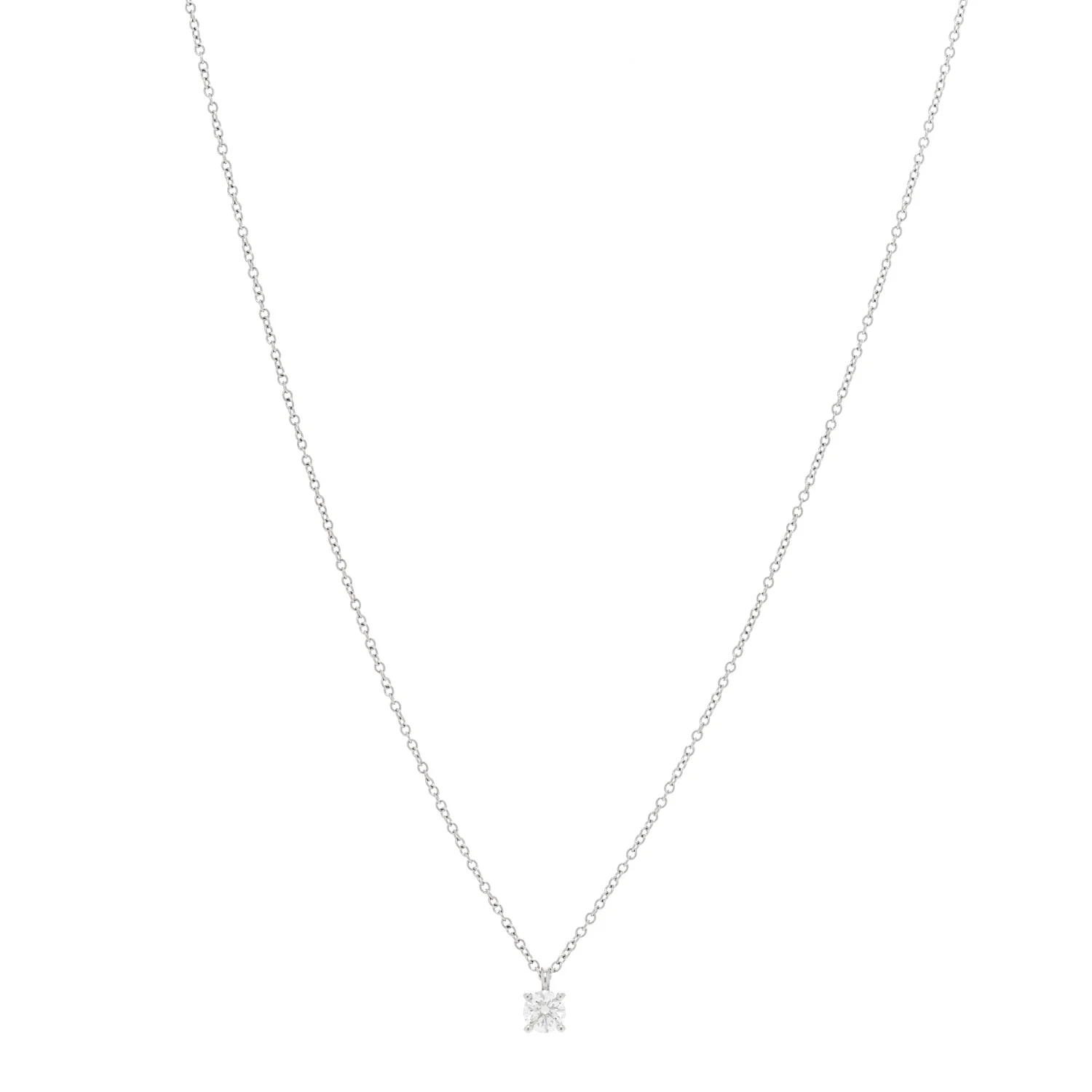 Platinum Diamond .27ct Solitaire Pendant Necklace