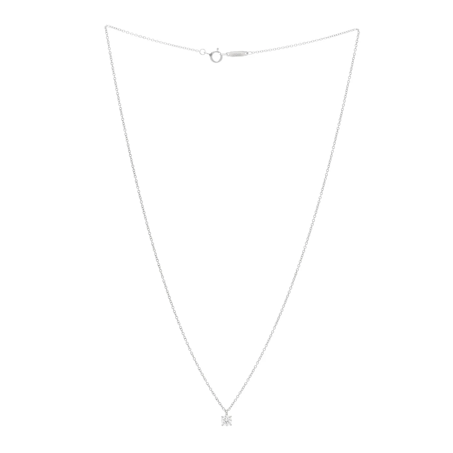 Platinum Diamond .27ct Solitaire Pendant Necklace - Image 3