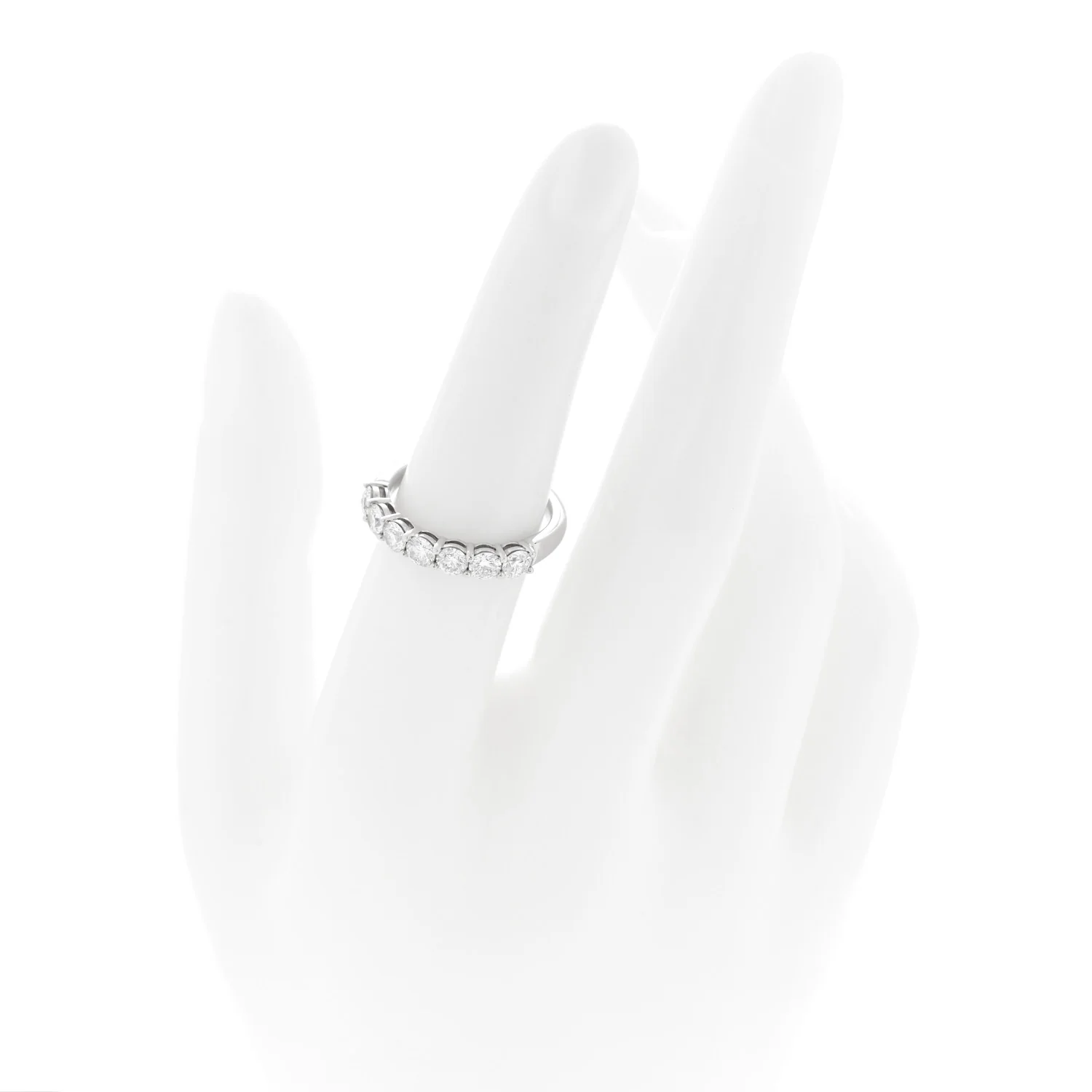 Platinum Diamond 3.5mm Embrace Half Circle Band Ring 52 6 - Image 2