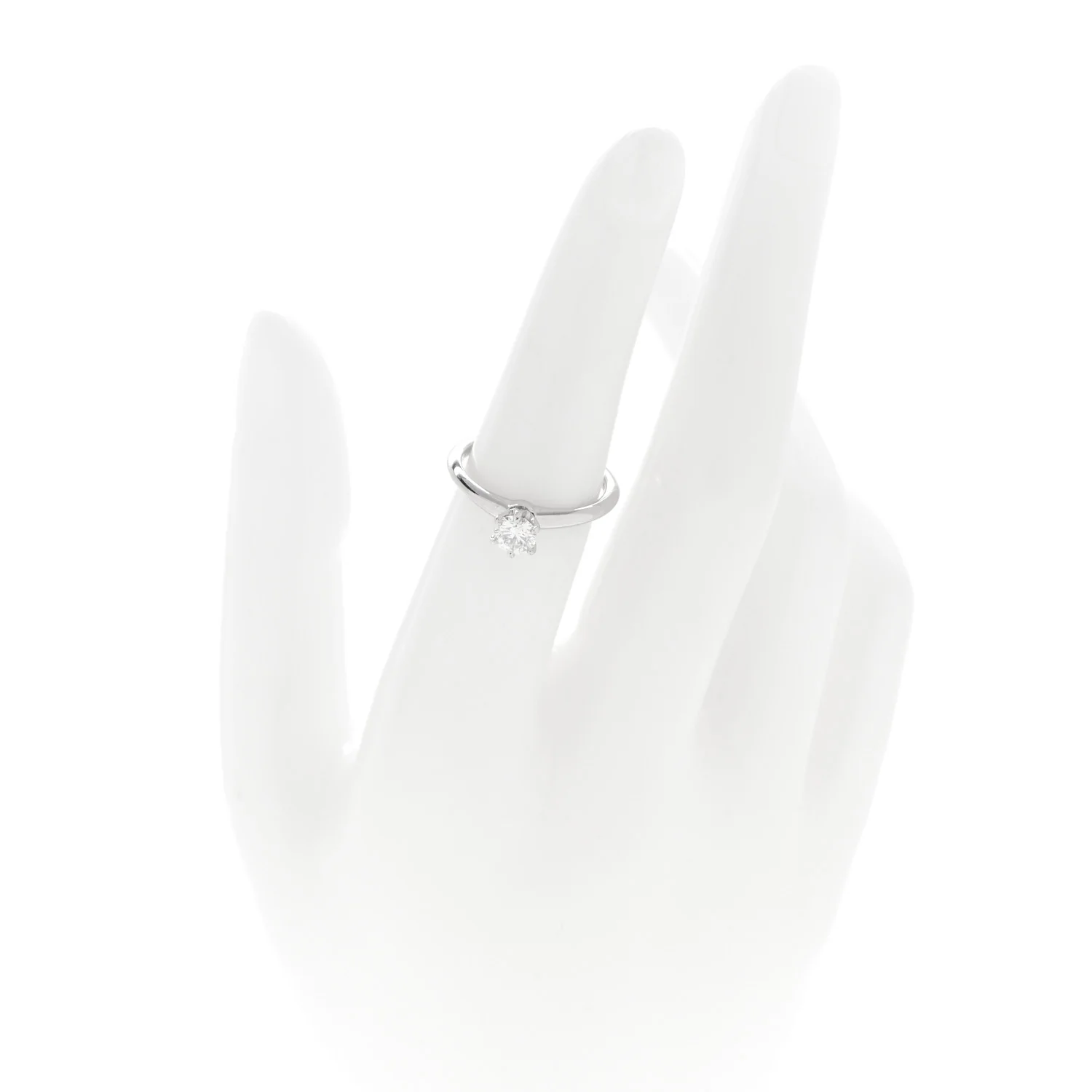 Platinum Diamond .41ct Solitaire Engagement Ring 51 5.75 - Image 2