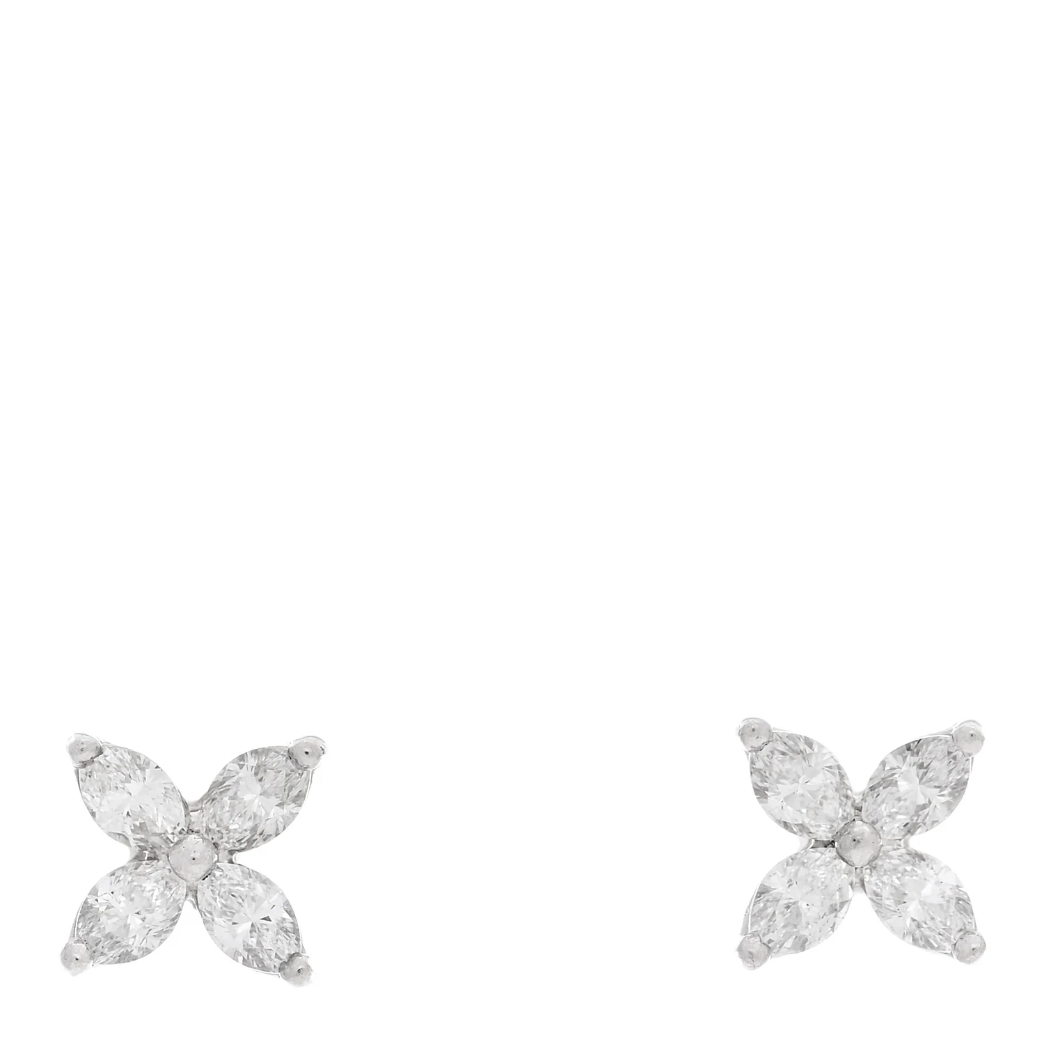 Platinum Diamond .64ct Small Victoria Earrings