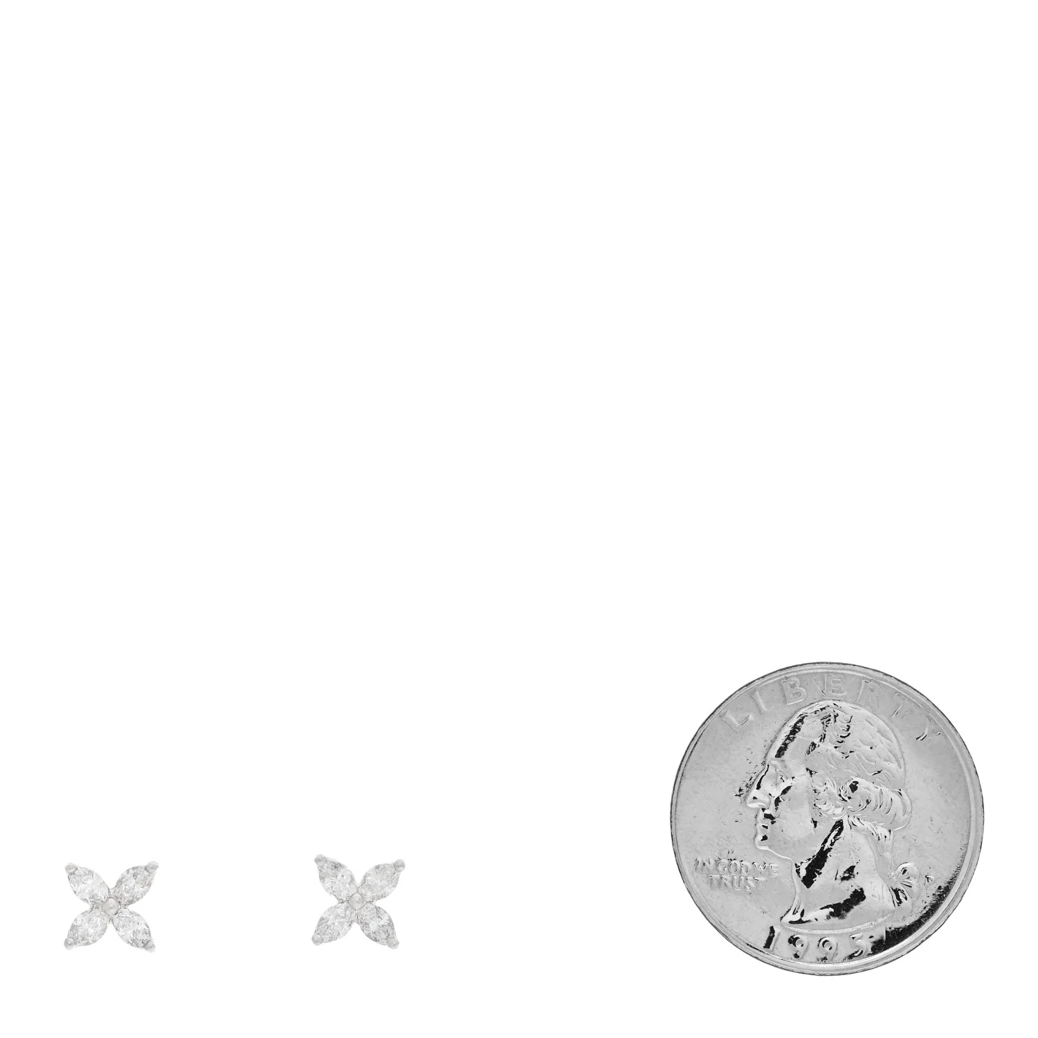 Platinum Diamond .64ct Small Victoria Earrings - Image 2