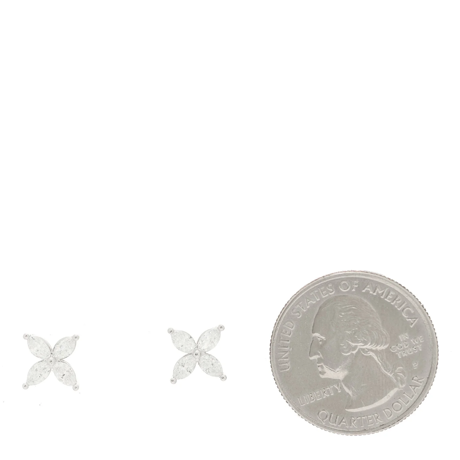 Platinum Diamond .92ct Medium Victoria Earrings - Image 2