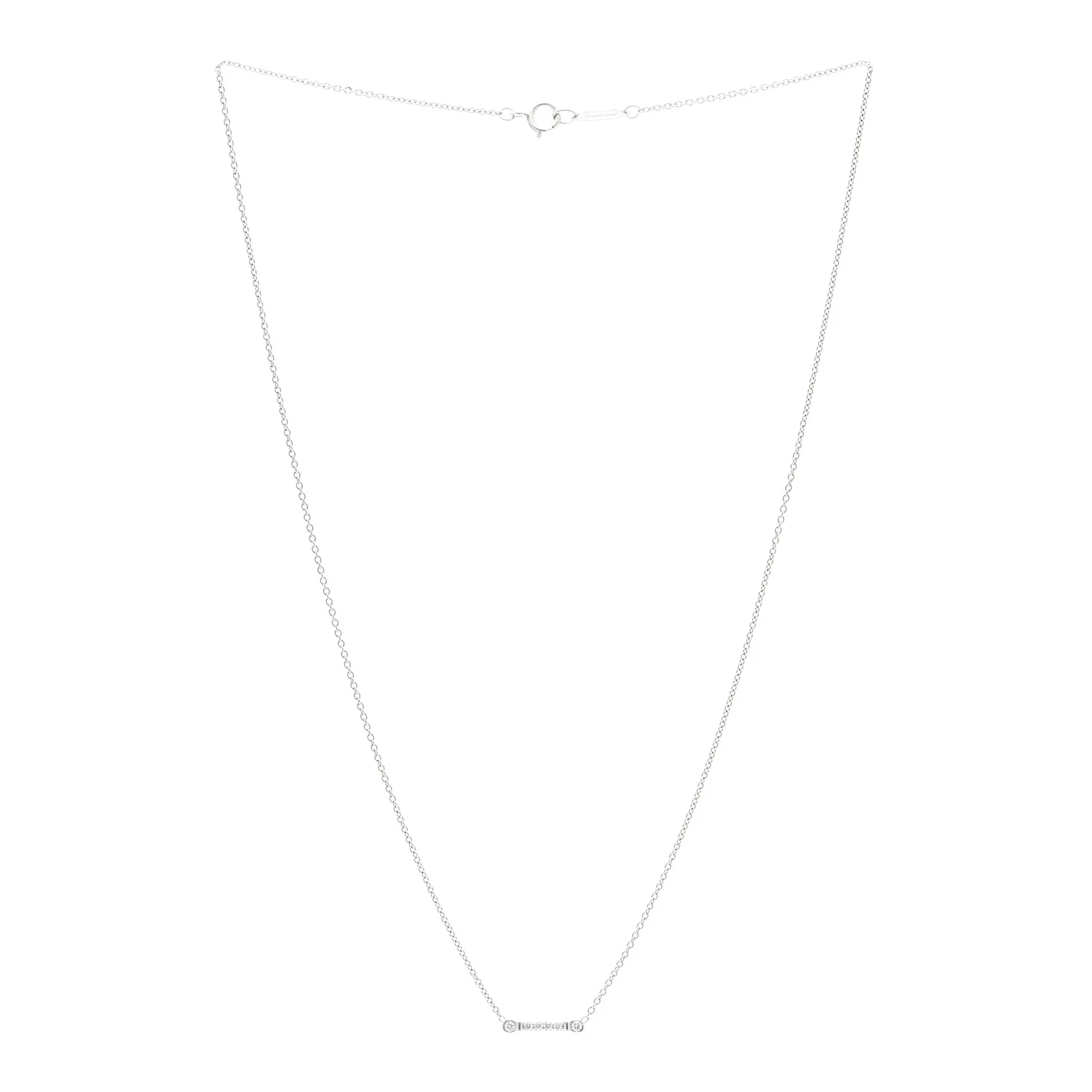 Platinum Diamond Fleur de Lis Key Bar Pendant Necklace - Image 3