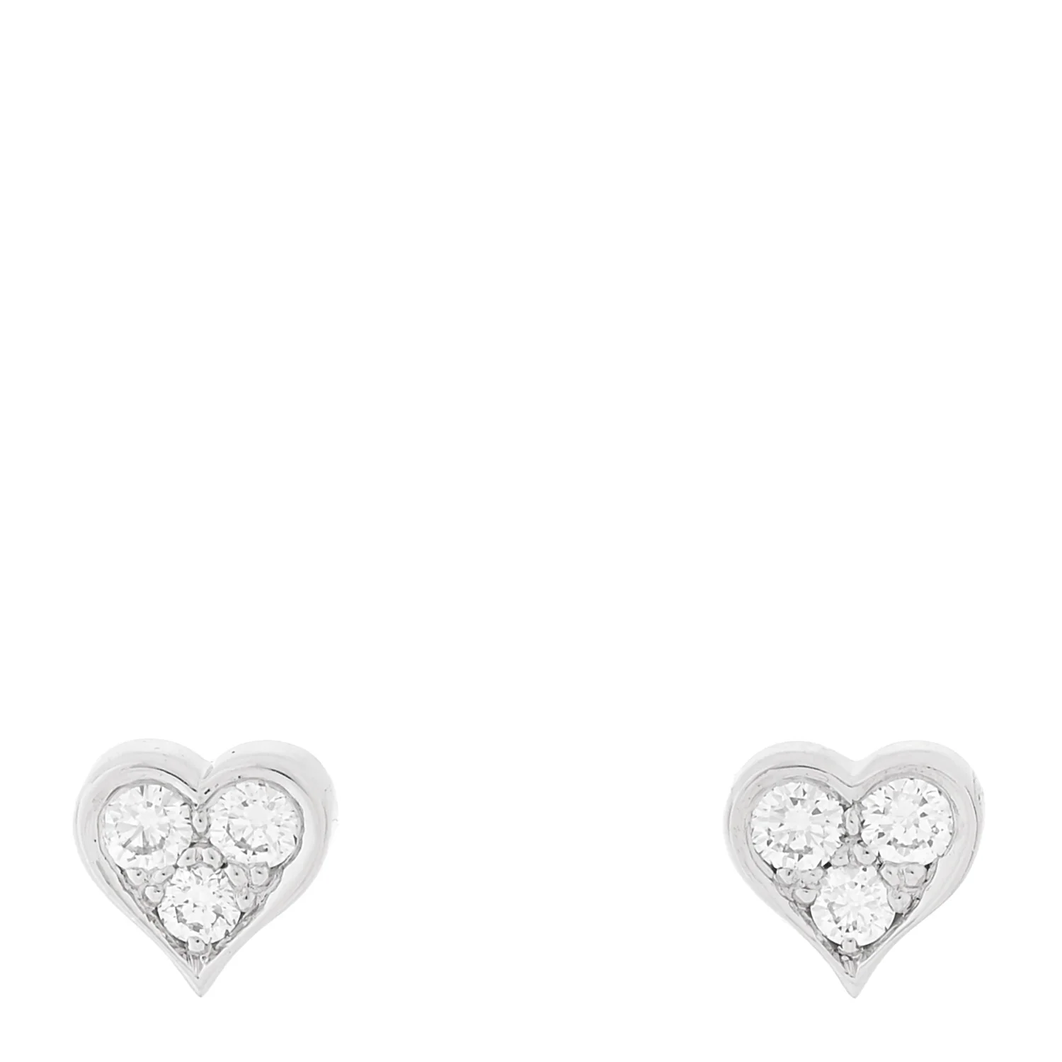 Platinum Diamond Heart Stud Earrings