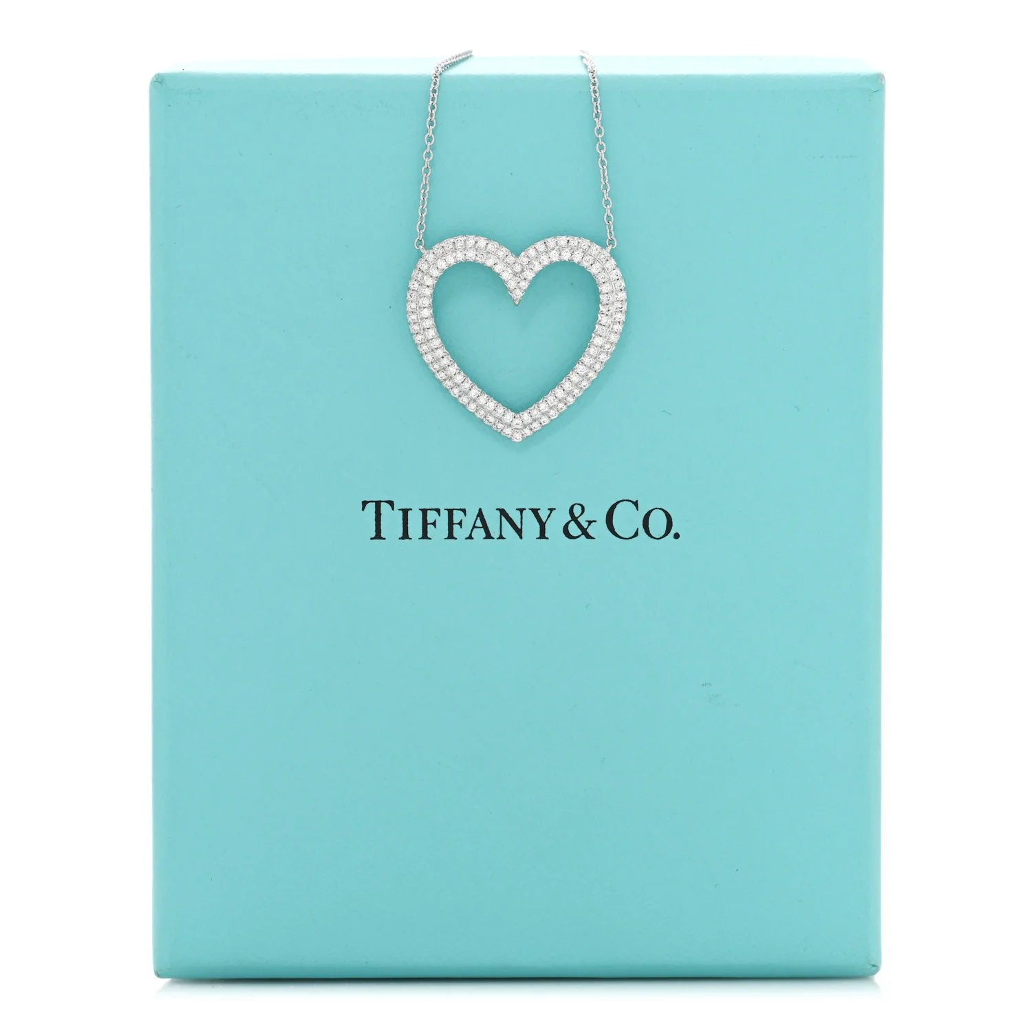 Platinum Diamond Large Metro Heart Pendant Necklace - Image 5