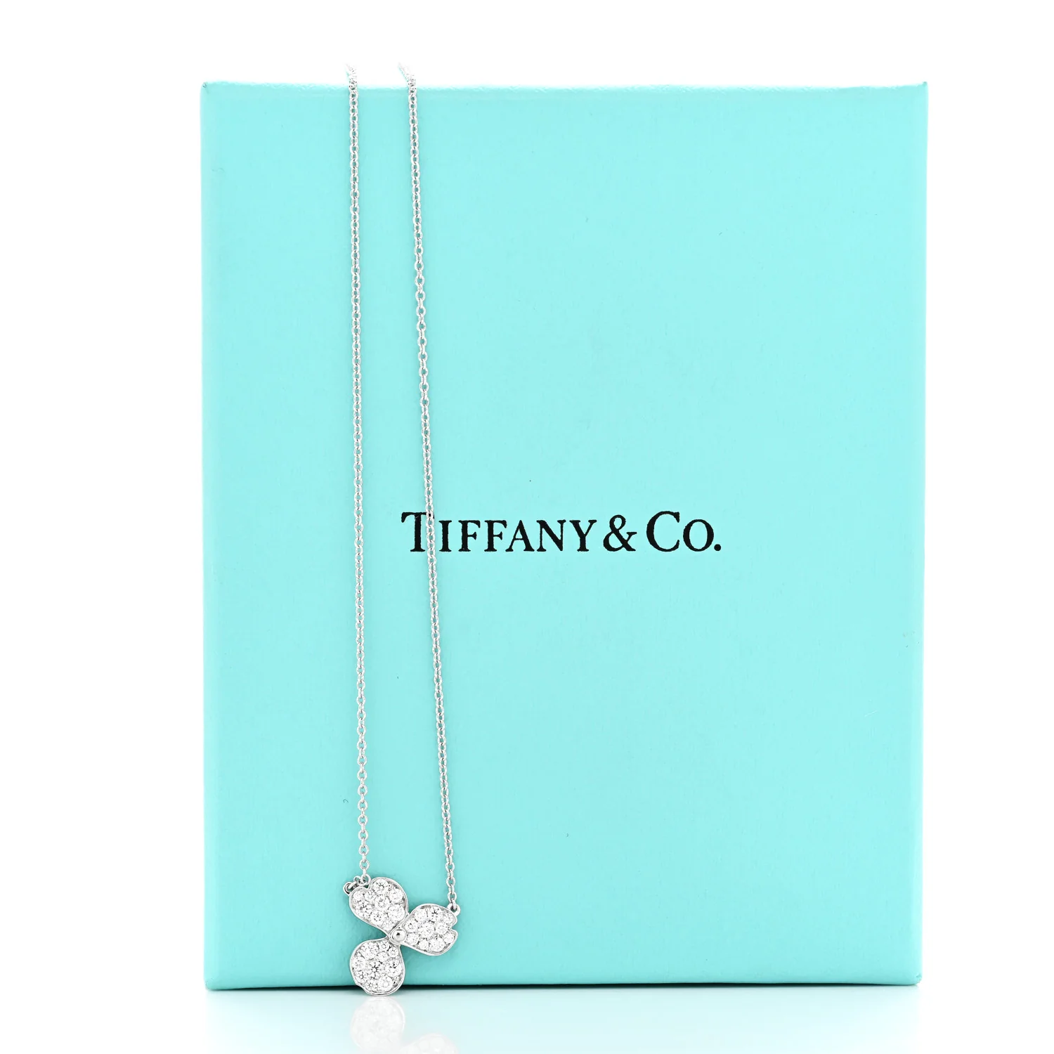 Platinum Diamond Paper Flowers Pave Pendant Necklace - Image 6