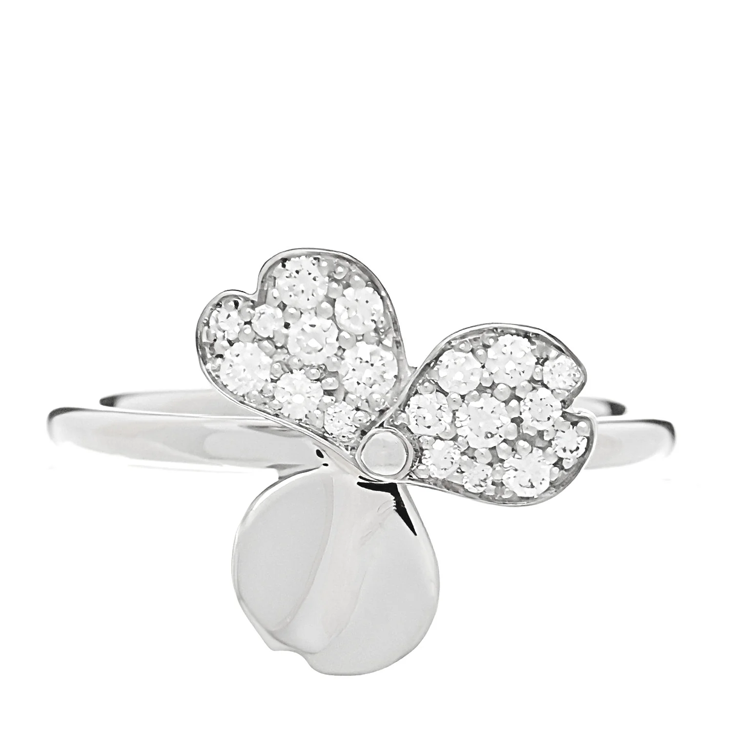 Platinum Diamond Paper Flowers Ring 49 5