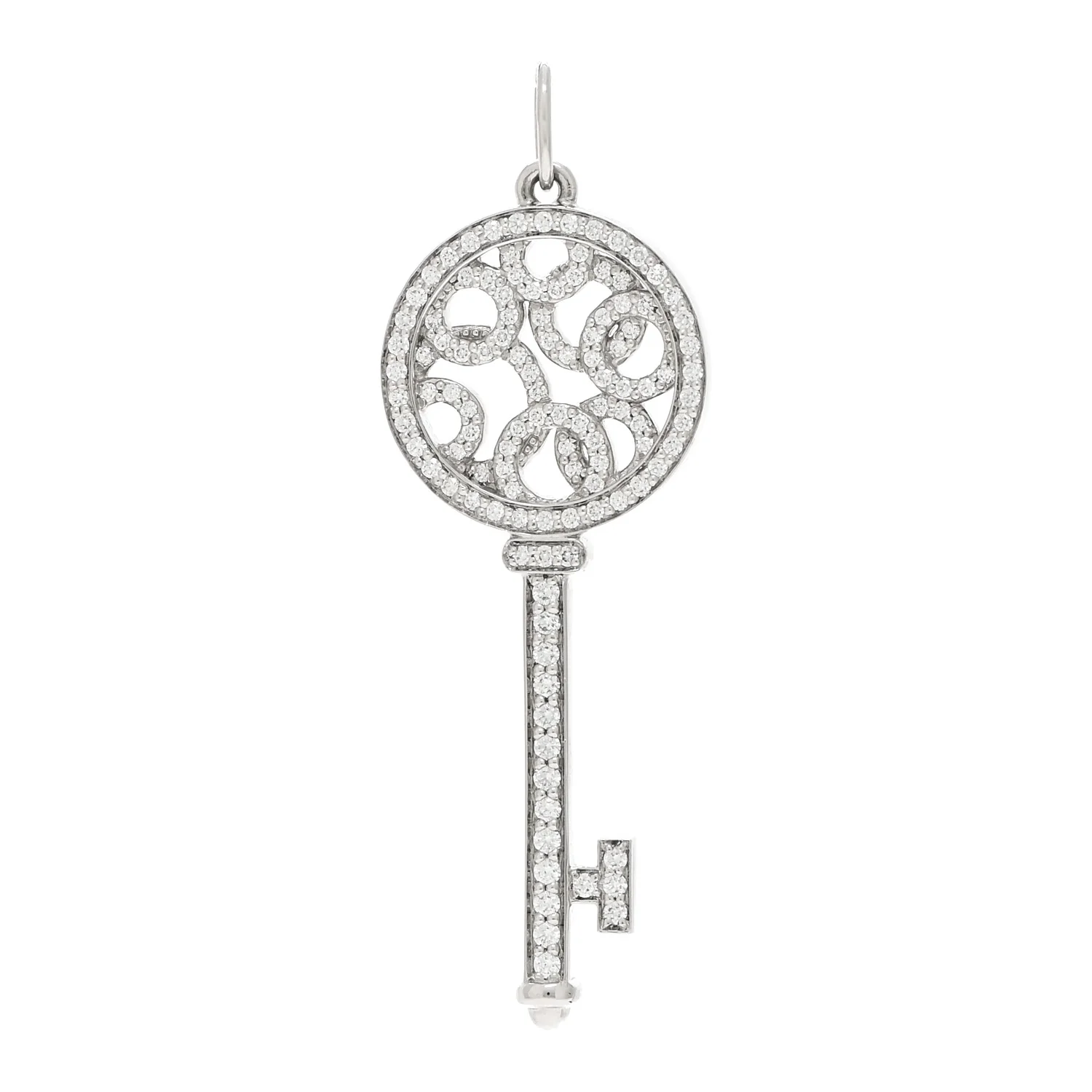 Platinum Diamond Small Bubbles Key Pendant