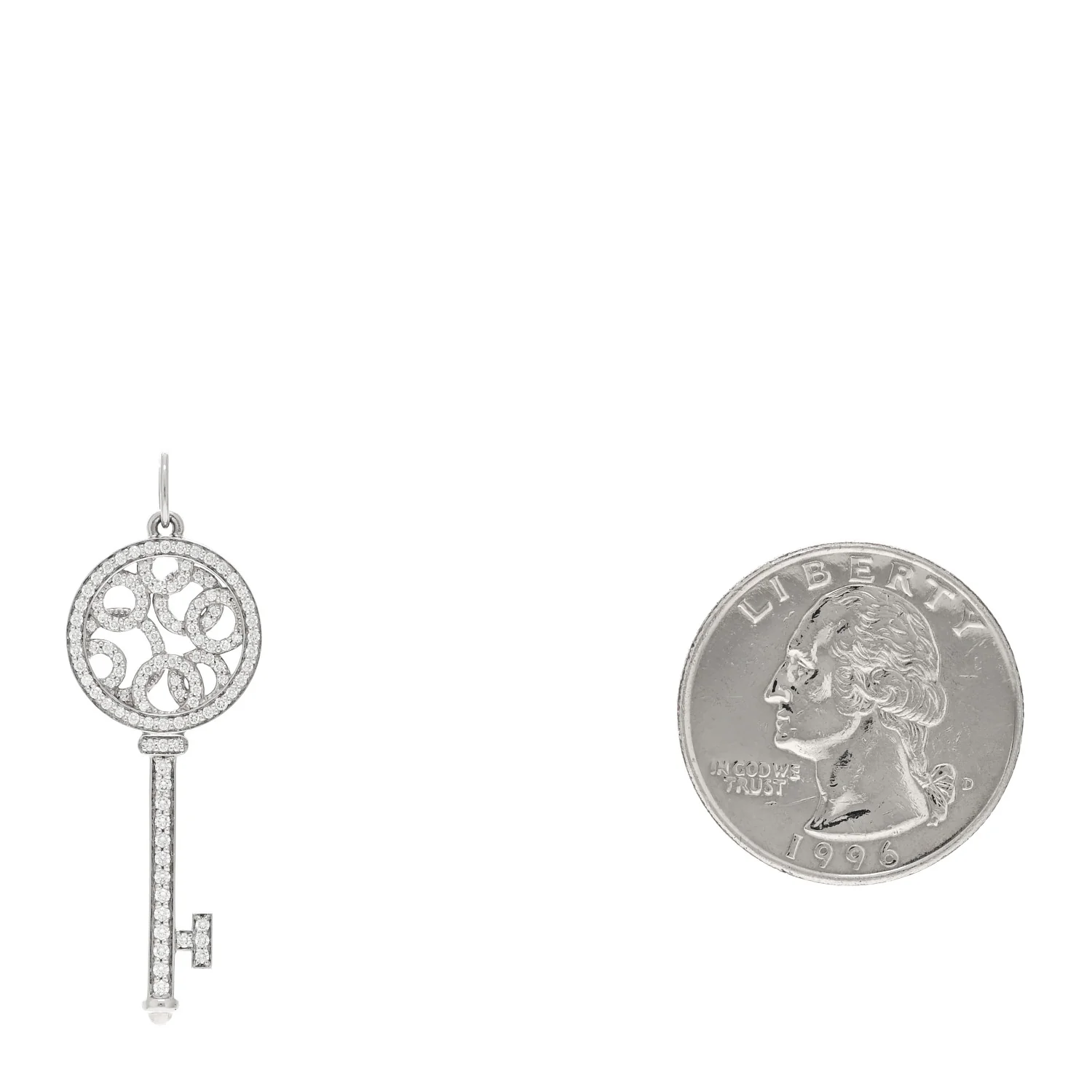 Platinum Diamond Small Bubbles Key Pendant - Image 2