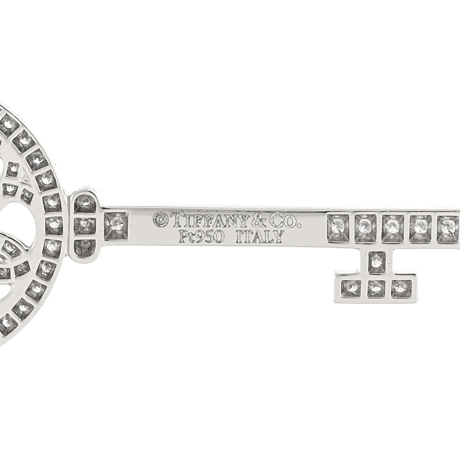 Platinum Diamond Small Bubbles Key Pendant - Image 3