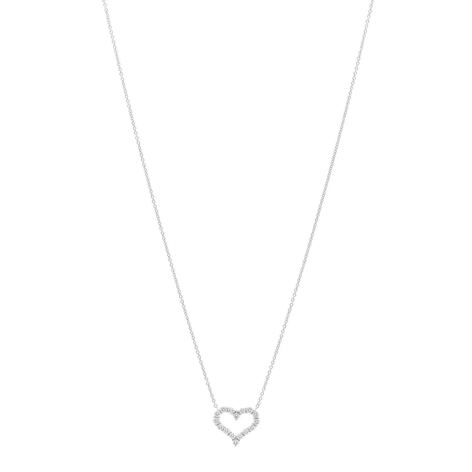 Platinum Diamond Small Heart Pendant Necklace