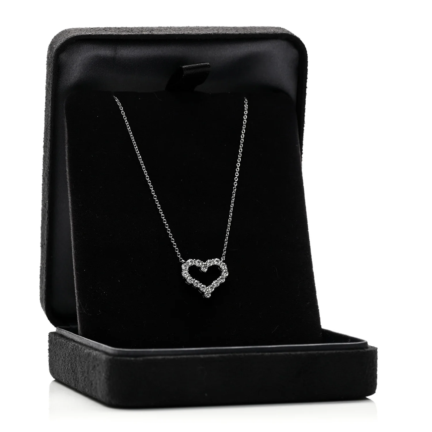 Platinum Diamond Small Heart Pendant Necklace - Image 5