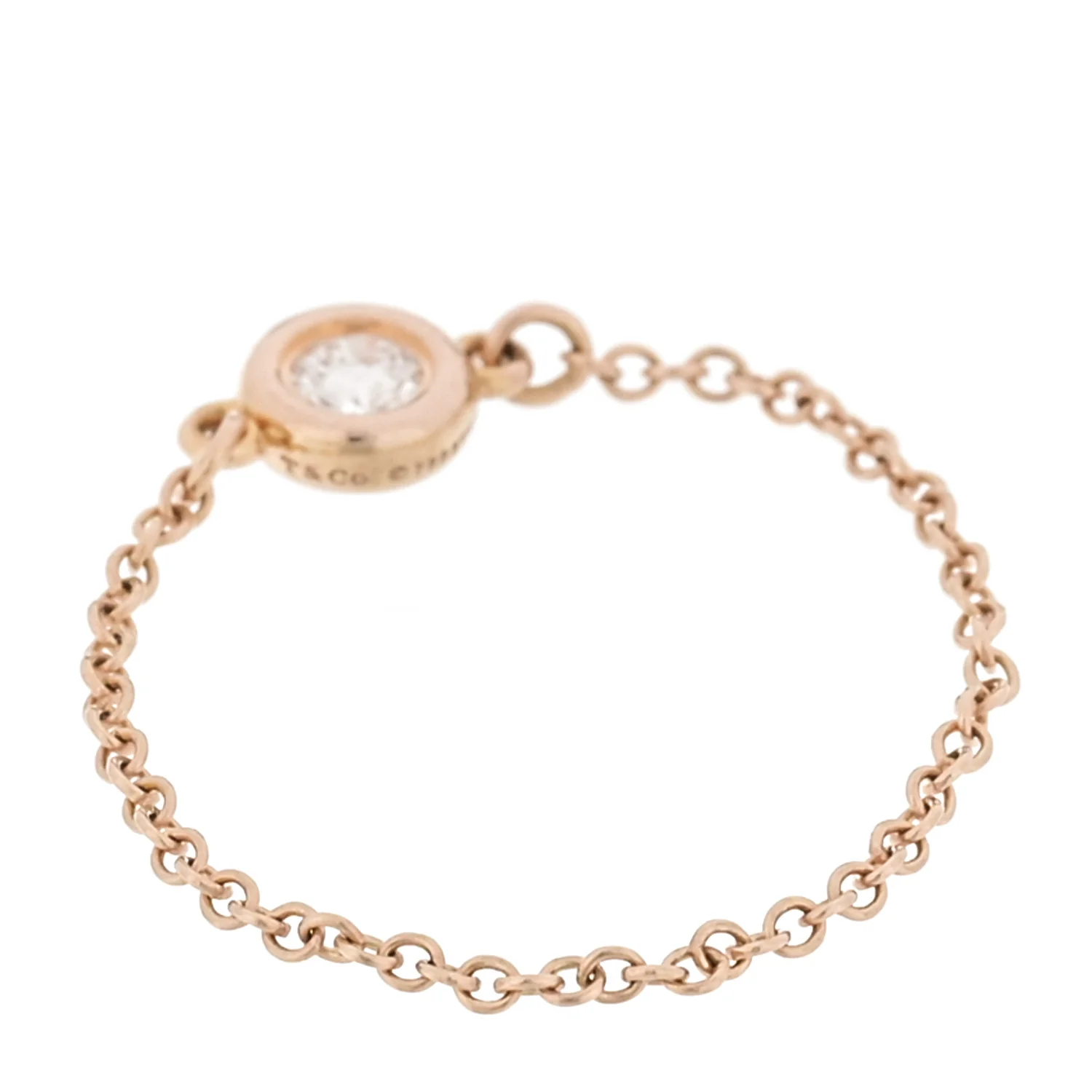 Rose Gold Diamond .07ct Elsa Peretti Diamonds By The Yard Ring 54 7 - Image 3