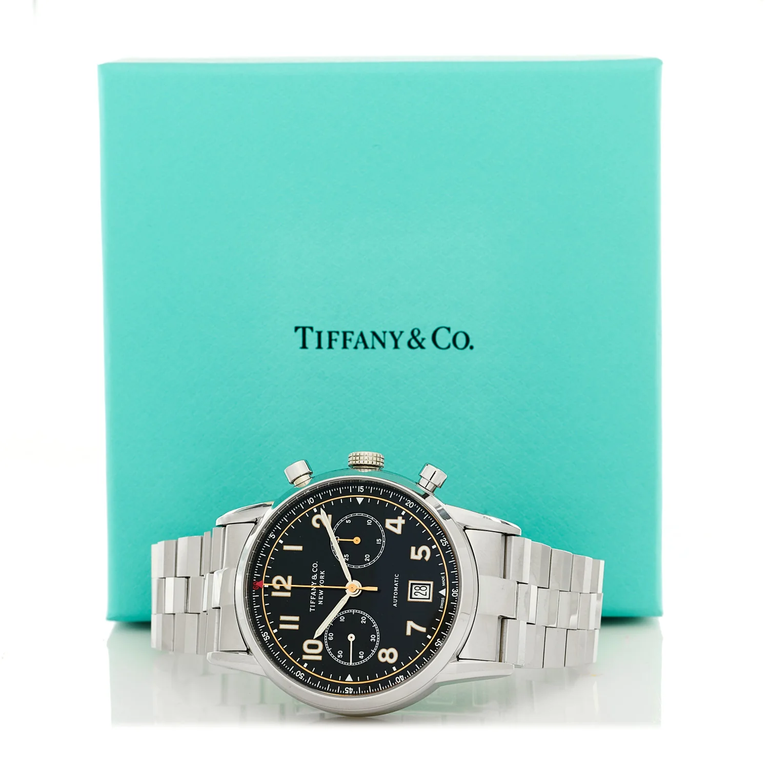 Stainless Steel 42mm CT60 Chronograph Automatic Watch Black - Image 5
