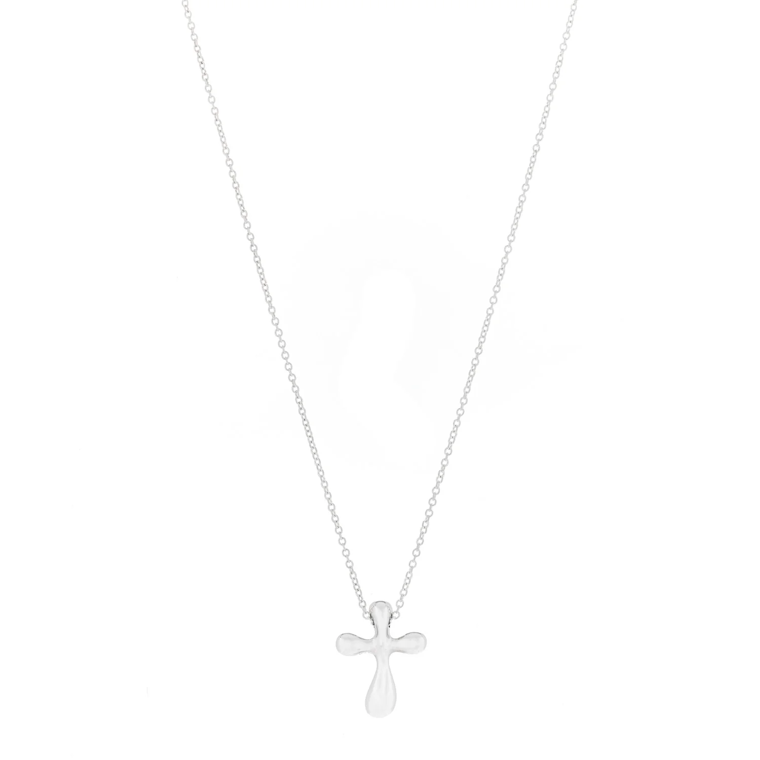 Sterling Silver 12mm Elsa Peretti Cross Pendant Necklace