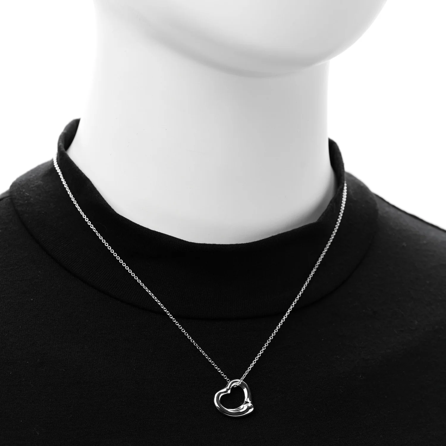 Sterling Silver 16mm Elsa Peretti Open Heart Pendant Necklace - Image 2