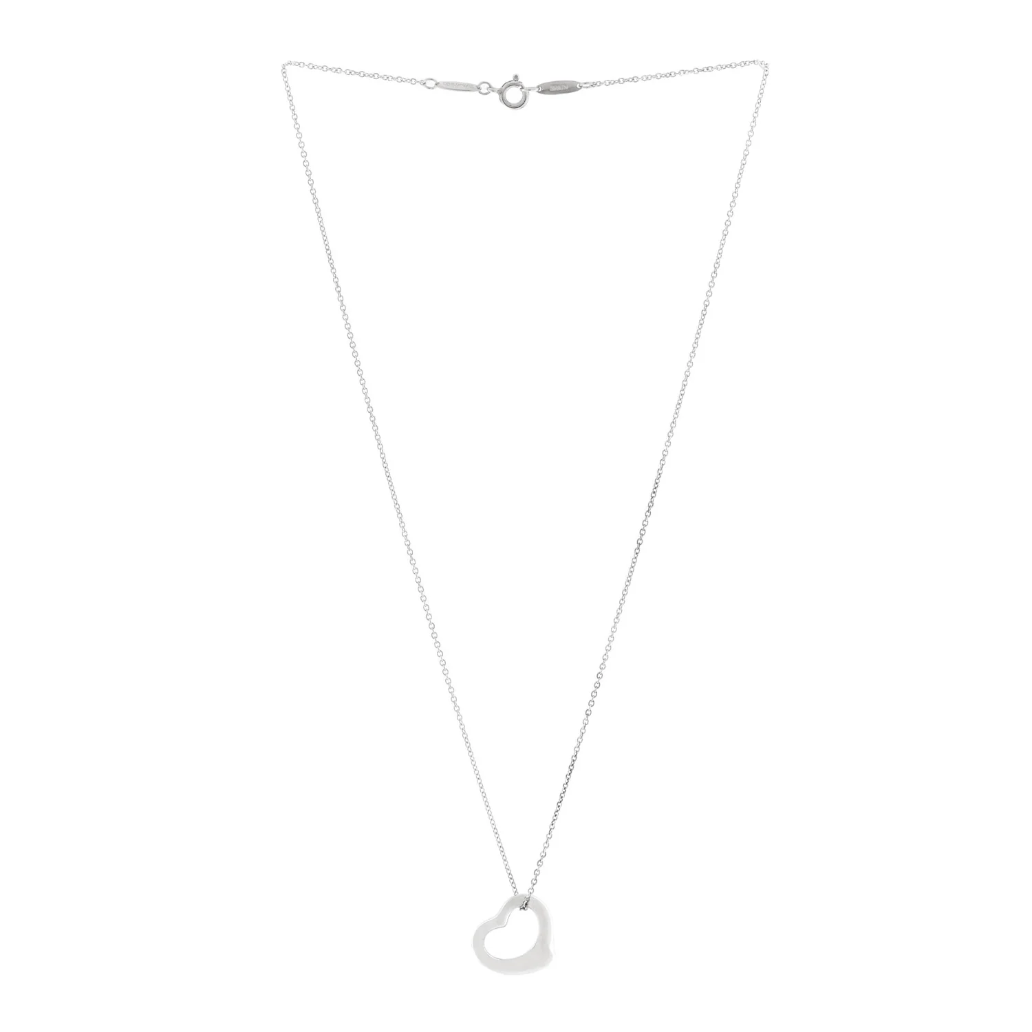 Sterling Silver 16mm Elsa Peretti Open Heart Pendant Necklace - Image 3