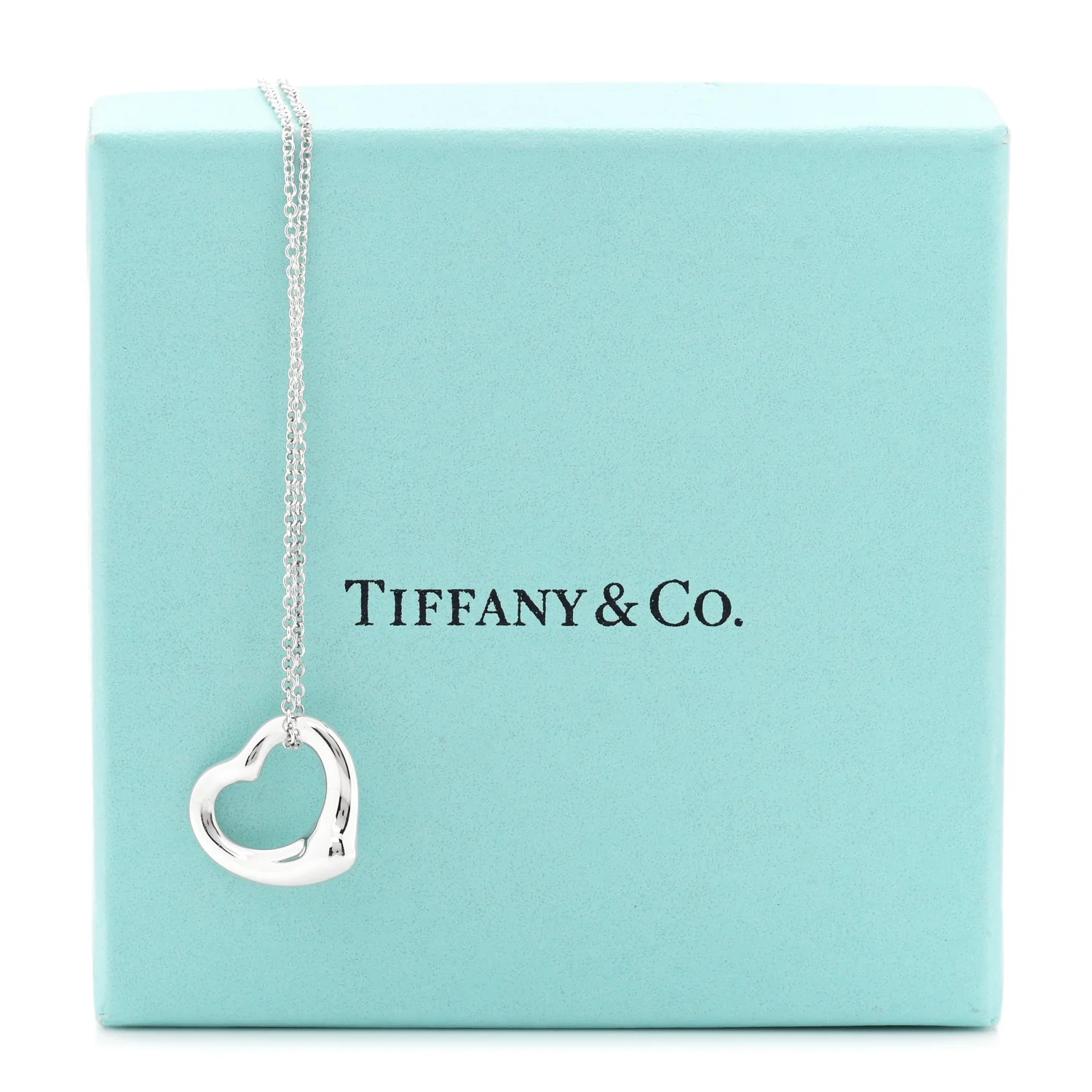 Sterling Silver 16mm Elsa Peretti Open Heart Pendant Necklace - Image 6