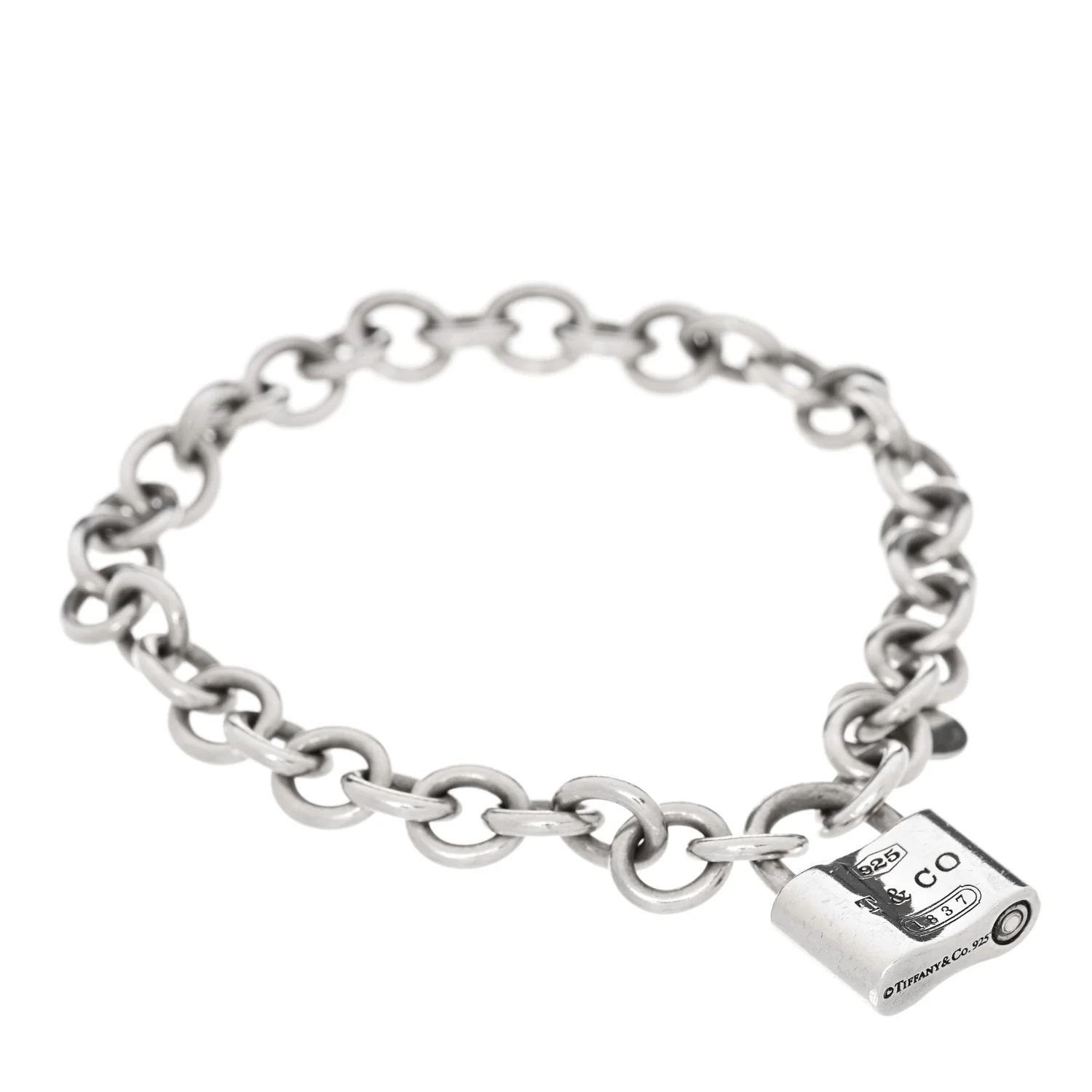 Sterling Silver 1837 Lock Charm Bracelet