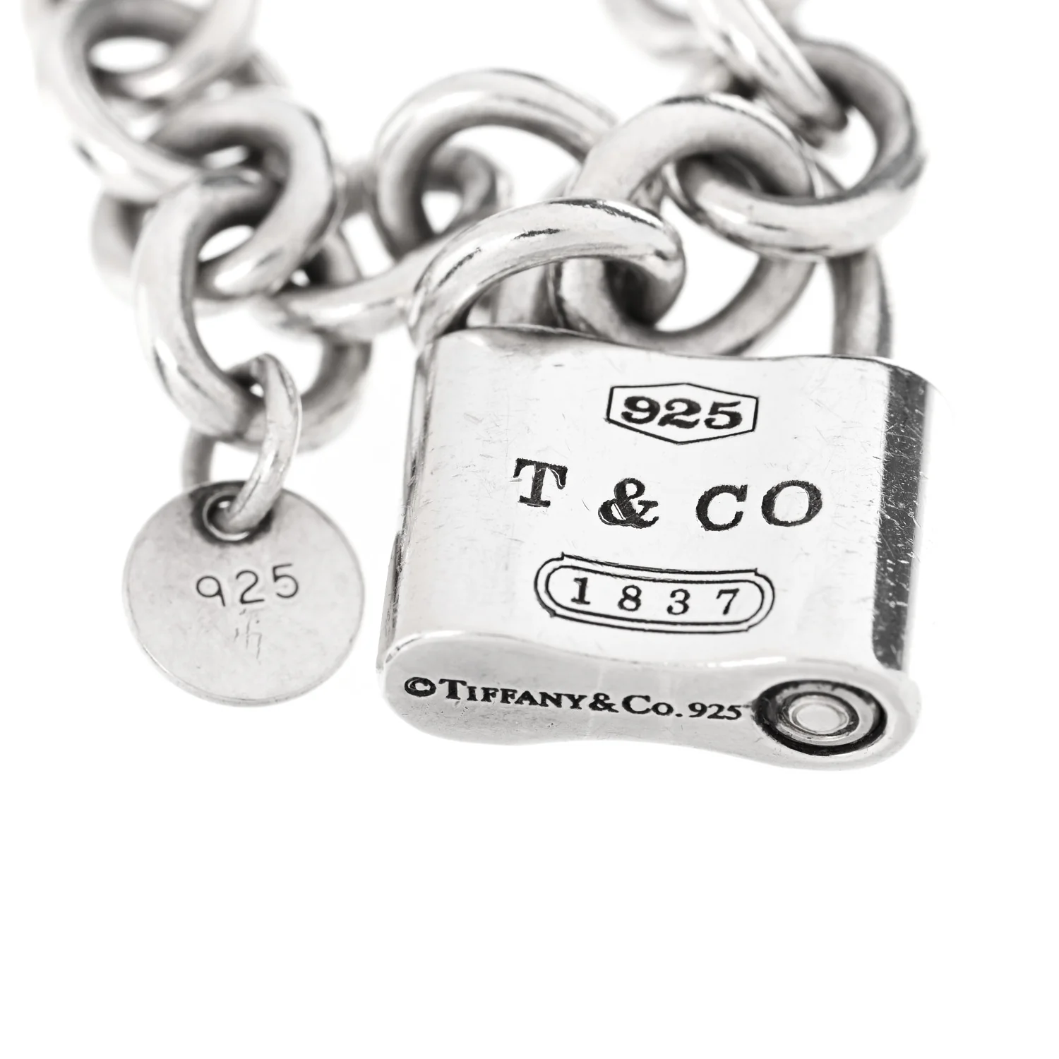 Sterling Silver 1837 Lock Charm Bracelet - Image 3