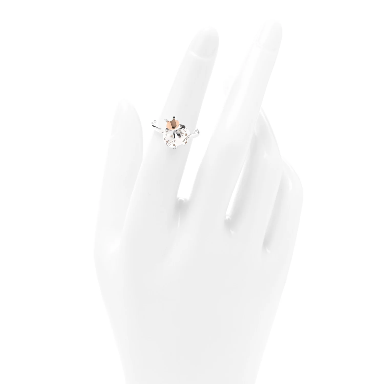 Sterling Silver 18K Rose Gold Return to Tiffany Love Bugs Ladybug Ring 52 6 - Image 2