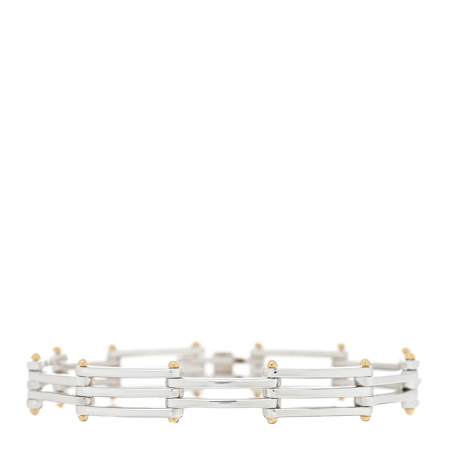 Sterling Silver 18K Yellow Gold Gatelink Bracelet