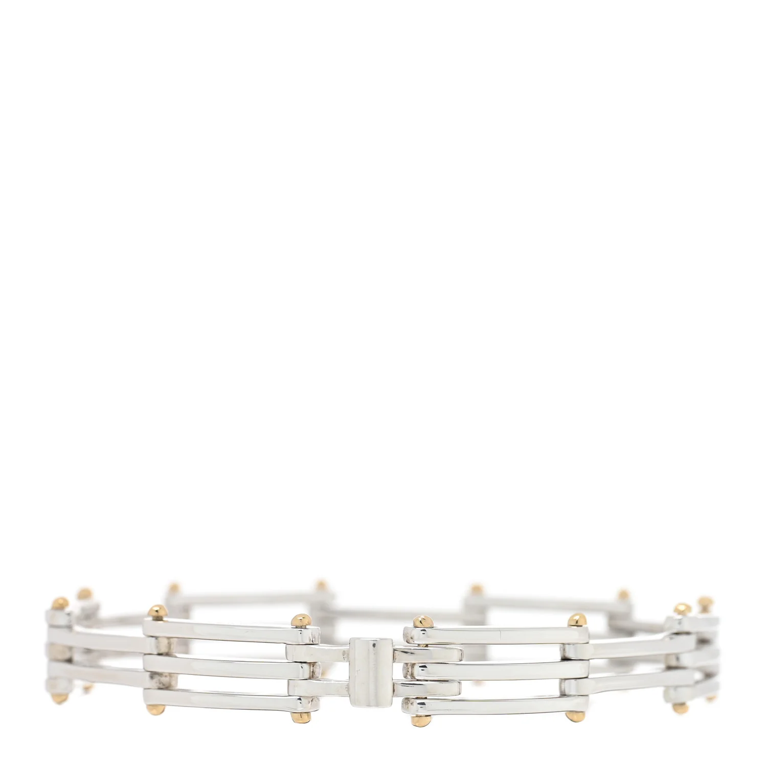 Sterling Silver 18K Yellow Gold Gatelink Bracelet - Image 2