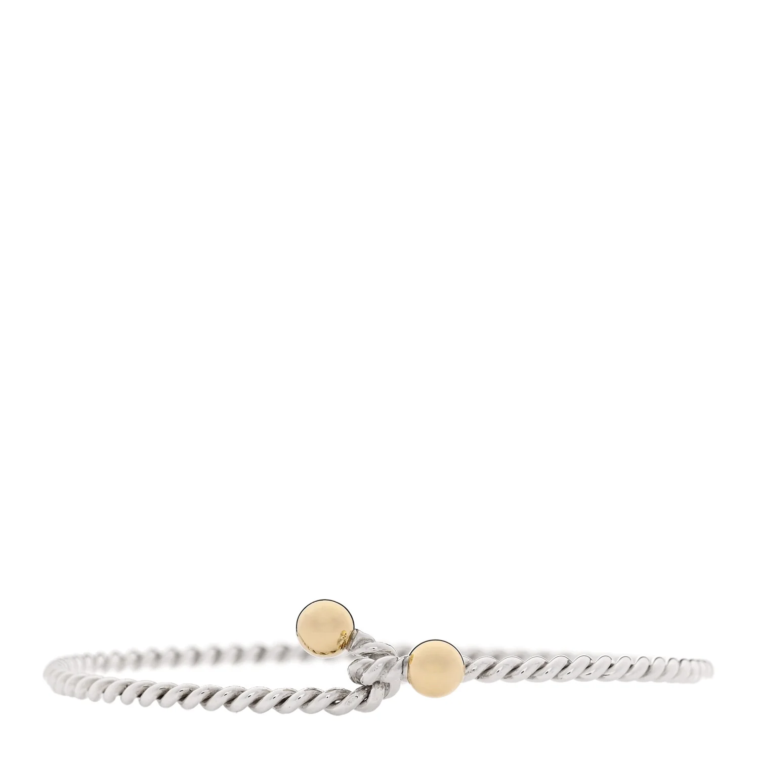 Sterling Silver 18K Yellow Gold Hook Bangle Bracelet