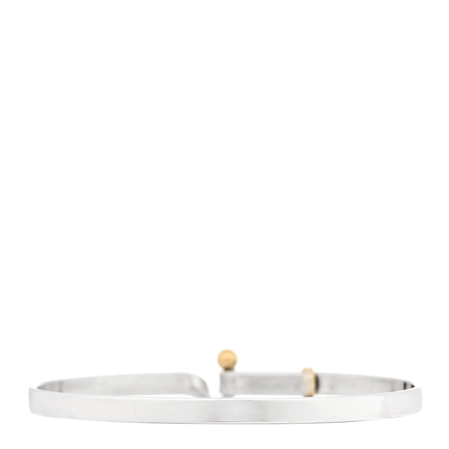 Sterling Silver 18K Yellow Gold Hook Eye Bangle Bracelet - Image 2