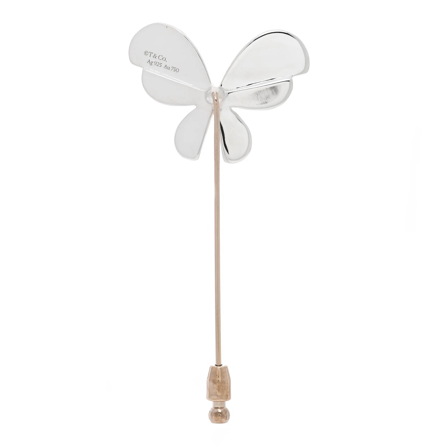 Sterling Silver 18K Yellow Gold Return to Tiffany Love Bugs Butterfly Brooch Pin - Image 3