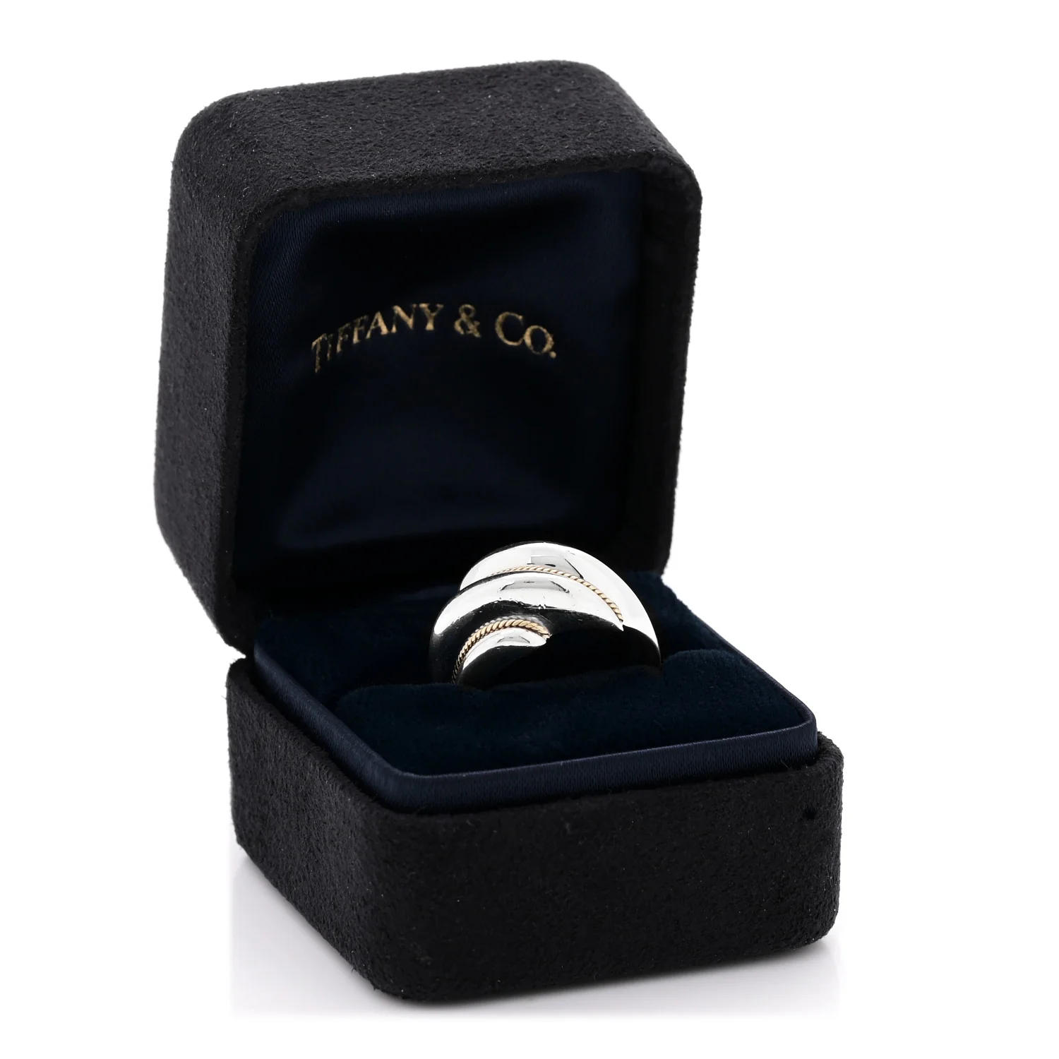 Sterling Silver 18K Yellow Gold Twist Ring 52 6 - Image 6