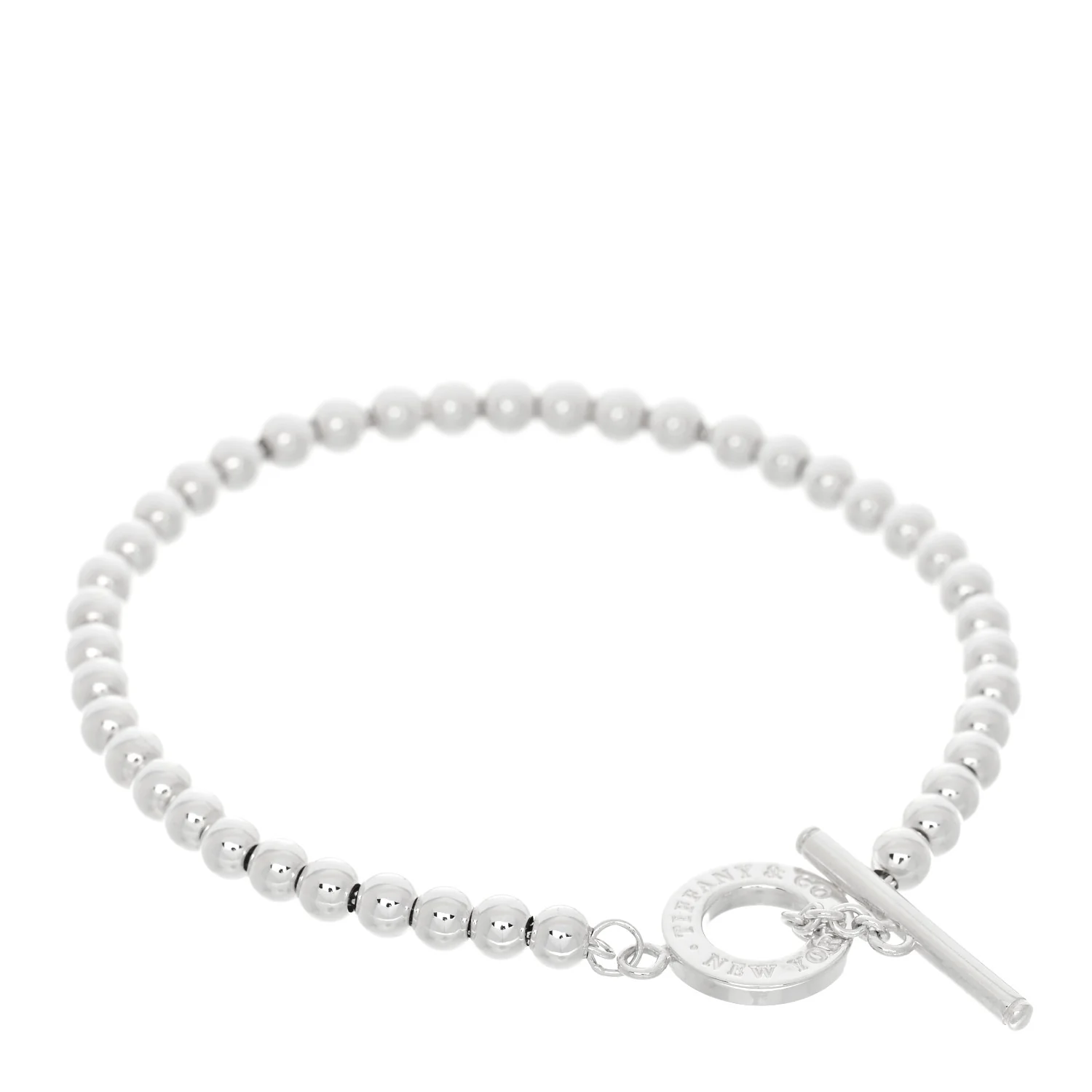 Sterling Silver 4mm Beads Toggle Bracelet - Image 2