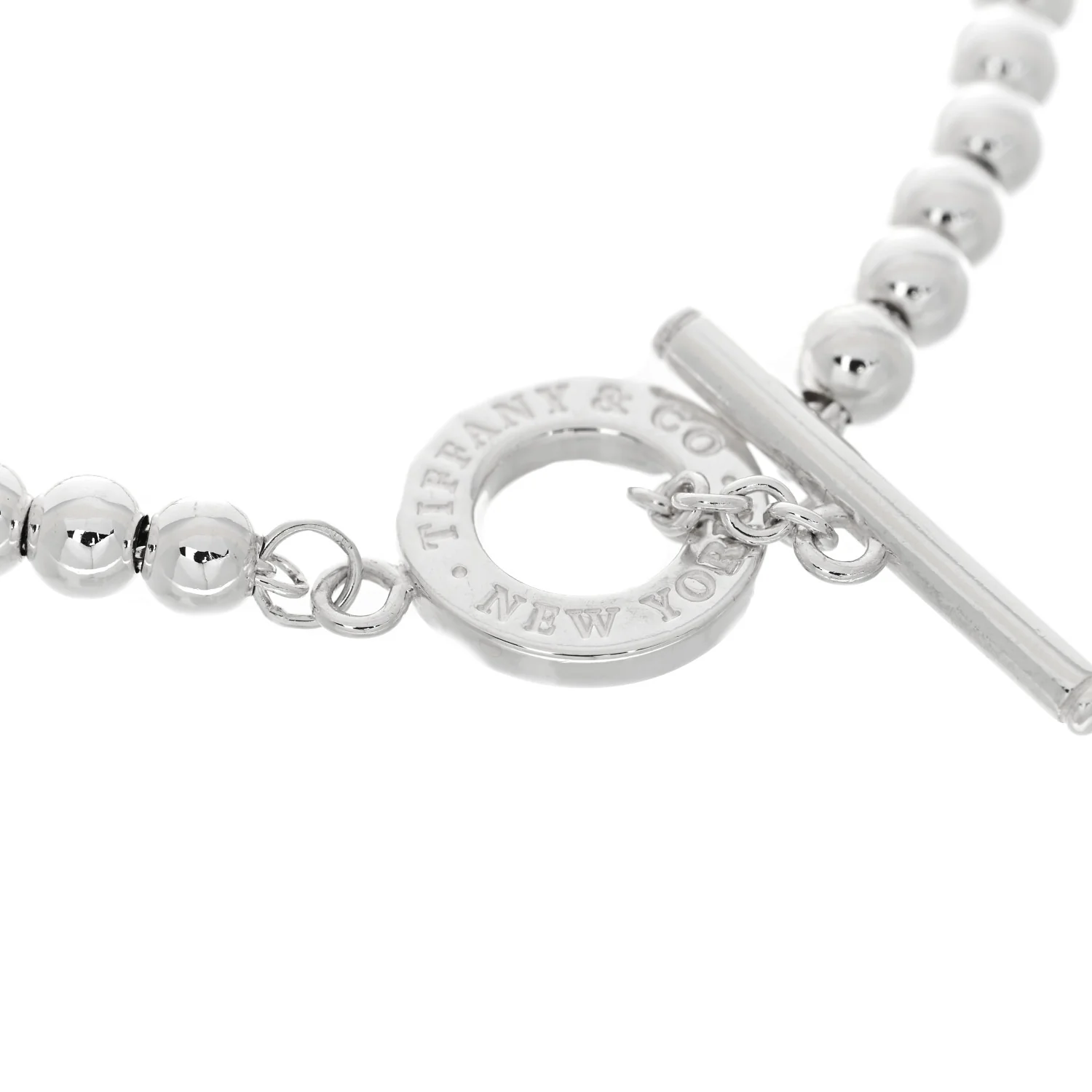Sterling Silver 4mm Beads Toggle Bracelet - Image 3