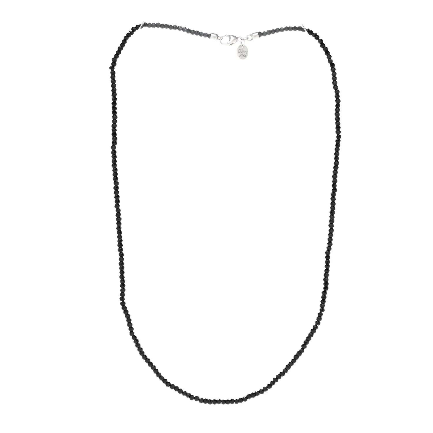 Sterling Silver Black Spinel Ziegfeld Bead Necklace - Image 3
