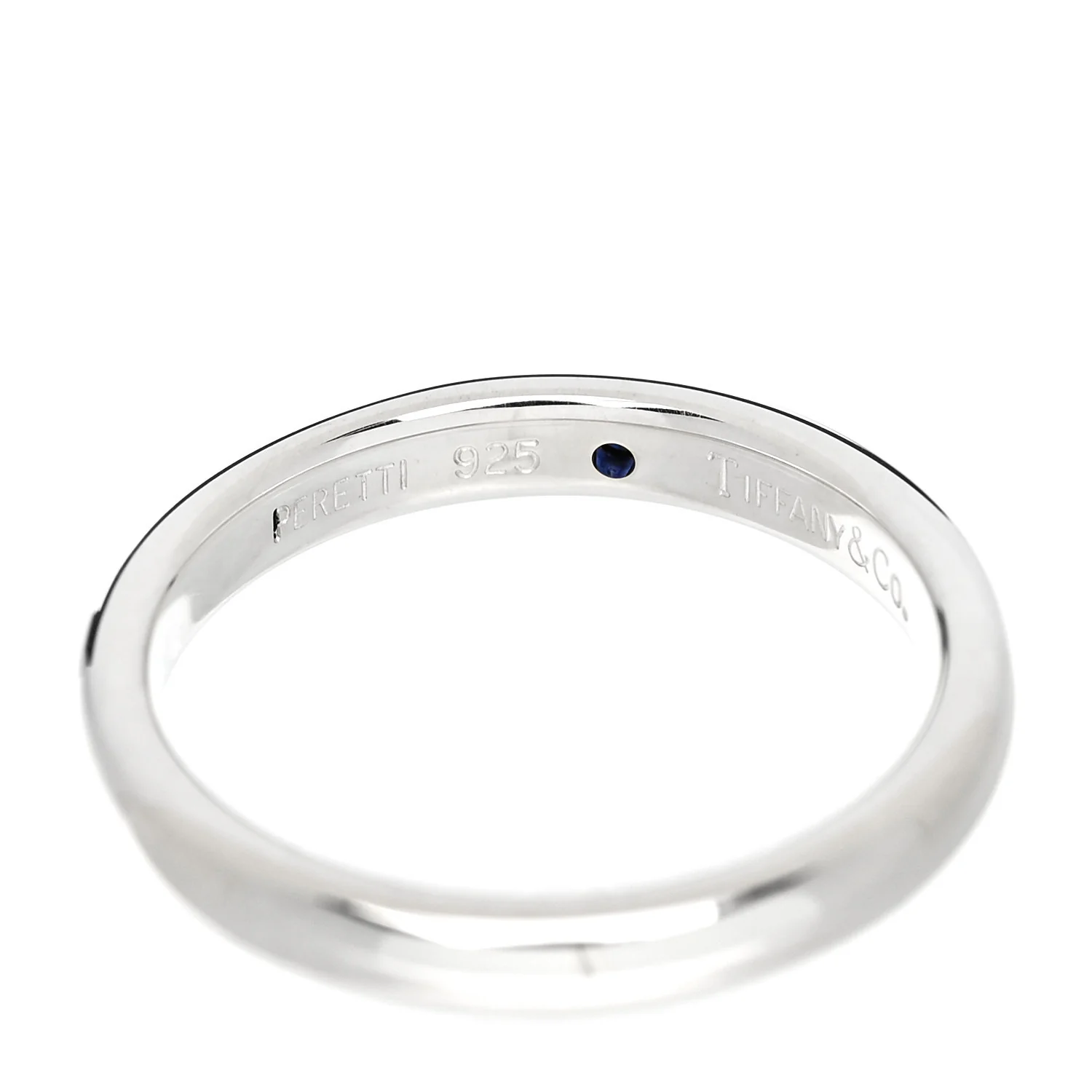 Sterling Silver Blue Sapphire Elsa Peretti Band Ring 50 5.5 - Image 4