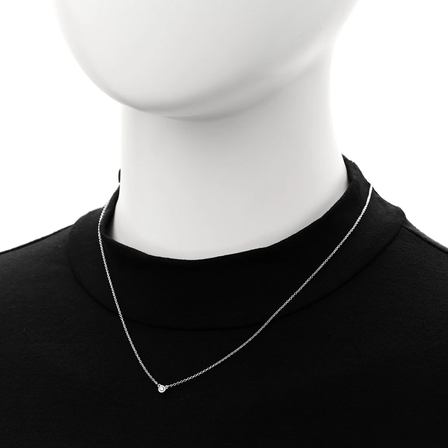 Sterling Silver Diamond .03ct Elsa Peretti Diamonds by the Yard Pendant Necklace - Image 2