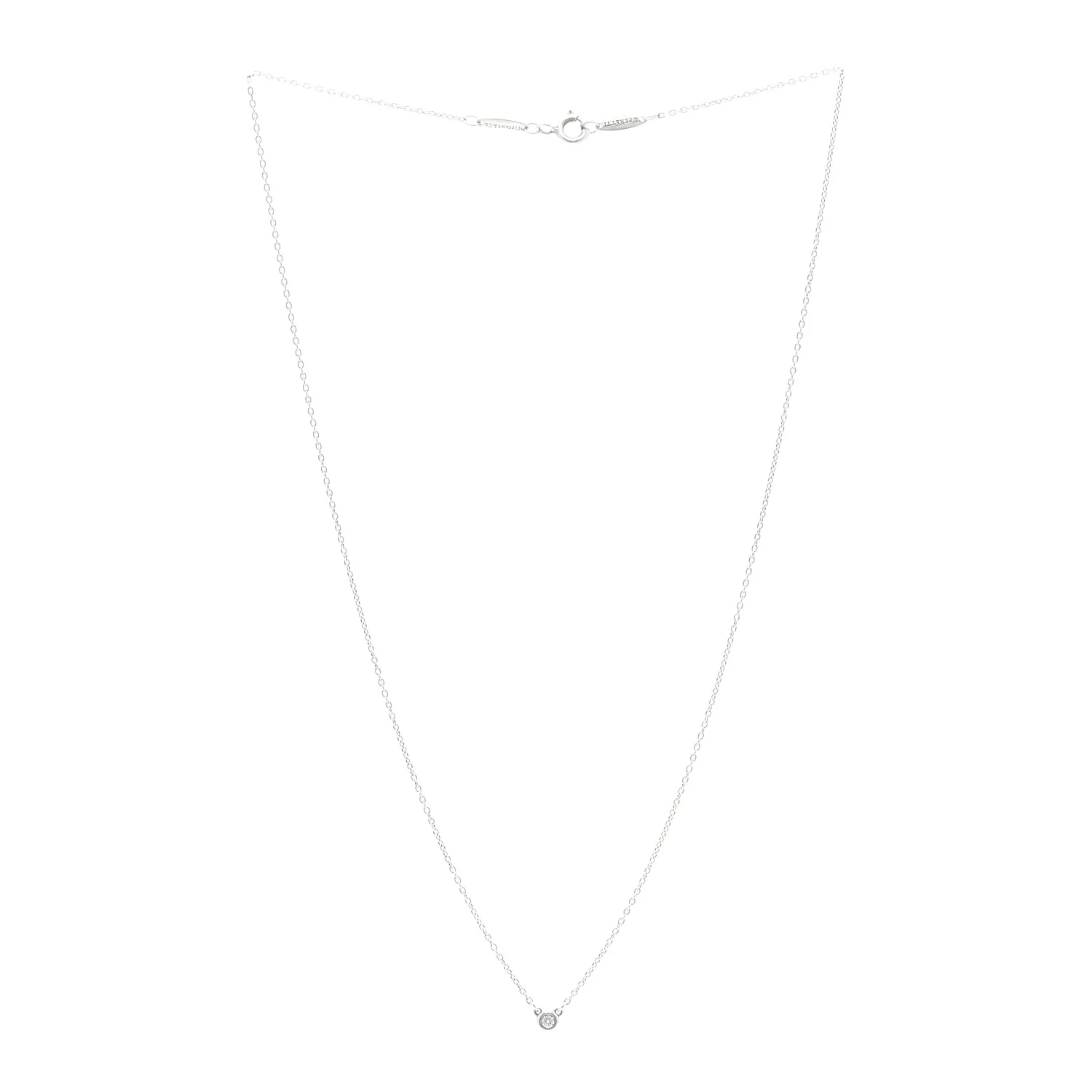 Sterling Silver Diamond .03ct Elsa Peretti Diamonds by the Yard Pendant Necklace - Image 3